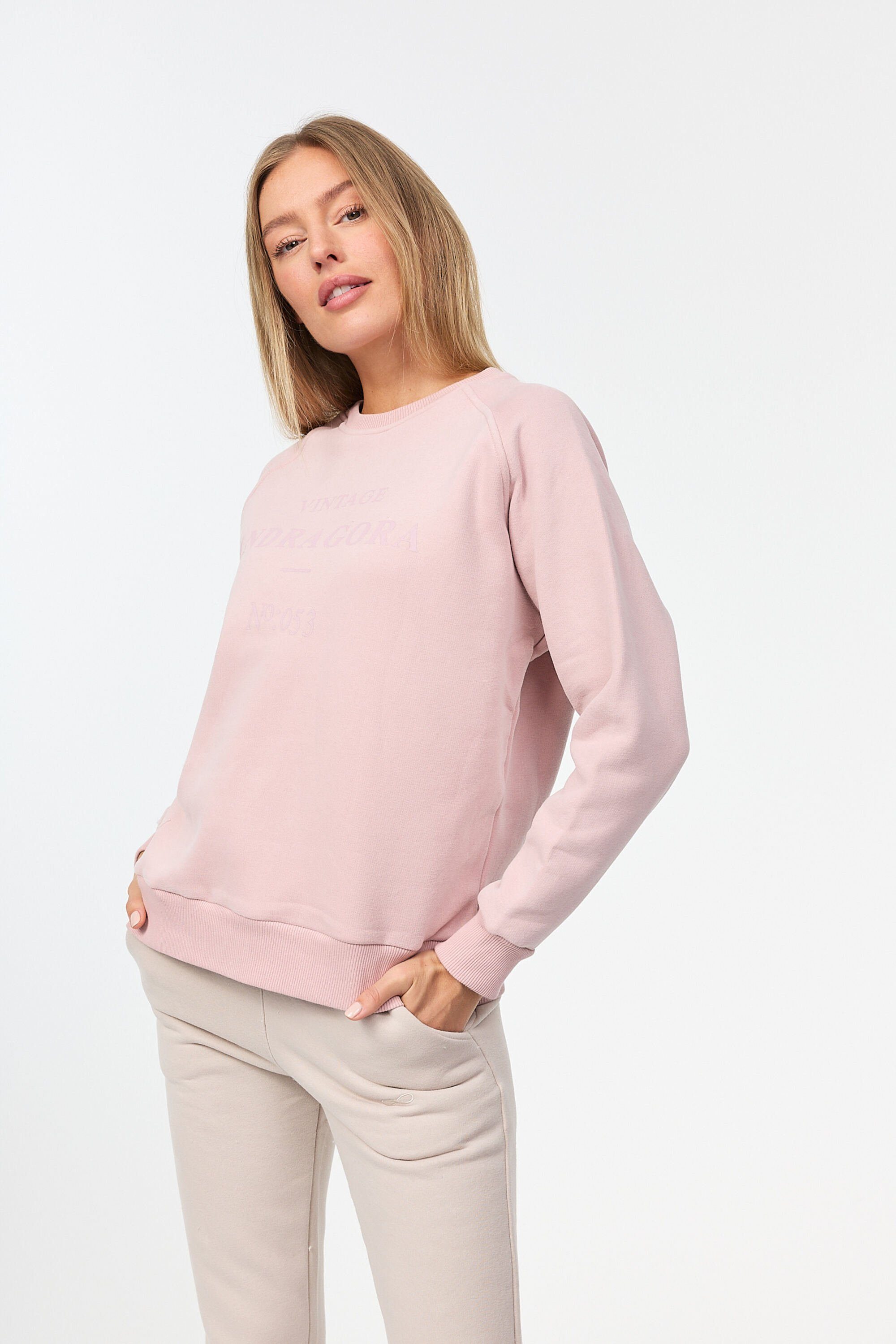 Decay Sweatshirt mit dezentem Frontprint rosa