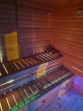 JVmoebel Sauna Sauna Holz Design Haus Outdoor Landhaus Garten 2,30x2,30x2,40, BxTxH: 2.3 x 2.3 x 2.6 cm, 145,00 mm, (1-St., 1x Sauna) Made in Europa