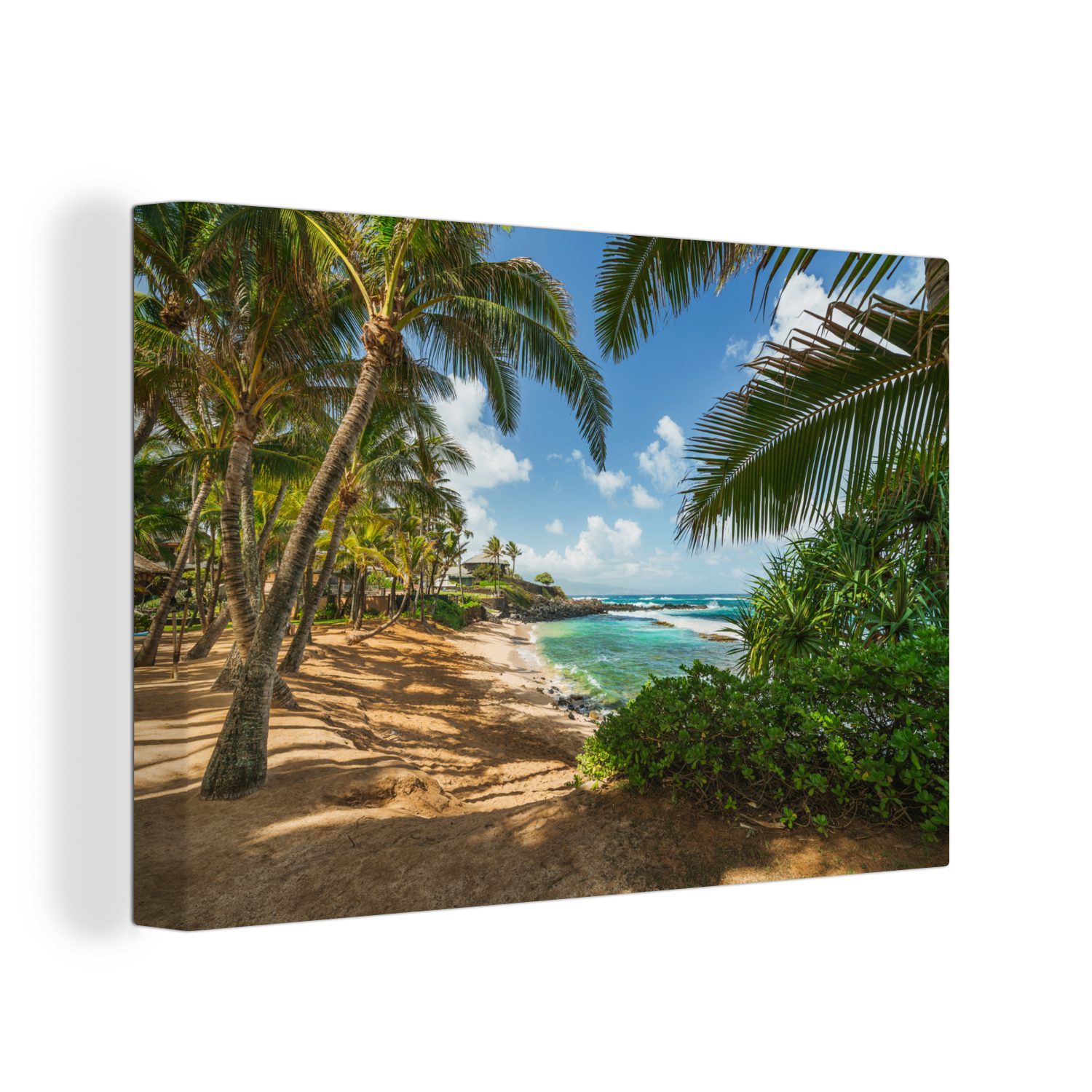 OneMillionCanvasses® Leinwandbild Hawaii - Tropisch - 30x20 Wandbild Aufhängefertig, Wanddeko, Palmen, (1 St), Leinwandbilder, cm