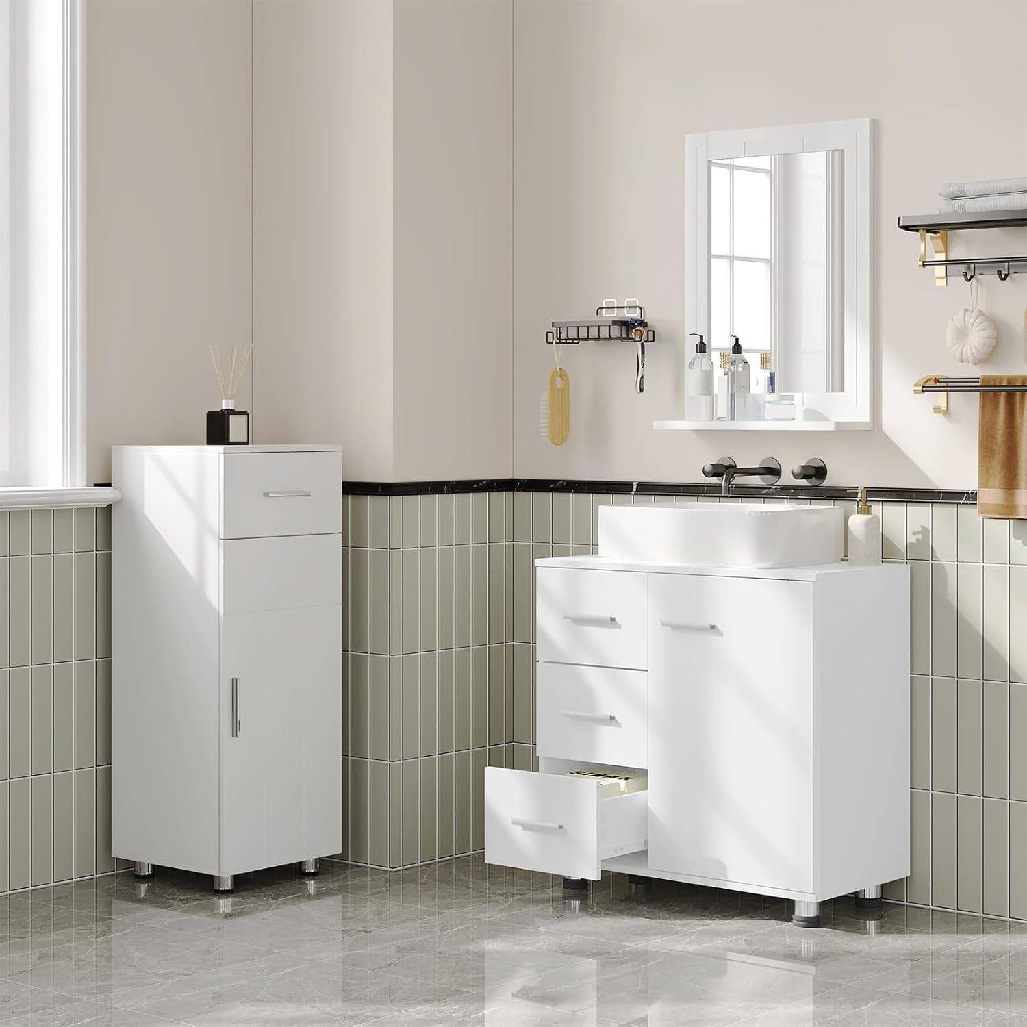 EUGAD Waschbeckenunterschrank (1-St) Badezimmerschrank, mit 3 Schubladen, m günstig online kaufen