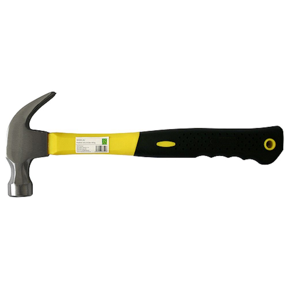 PROREGAL® Hammer Klauenhammer 0,45 kg Fiberglasstiel mit Gummigriff