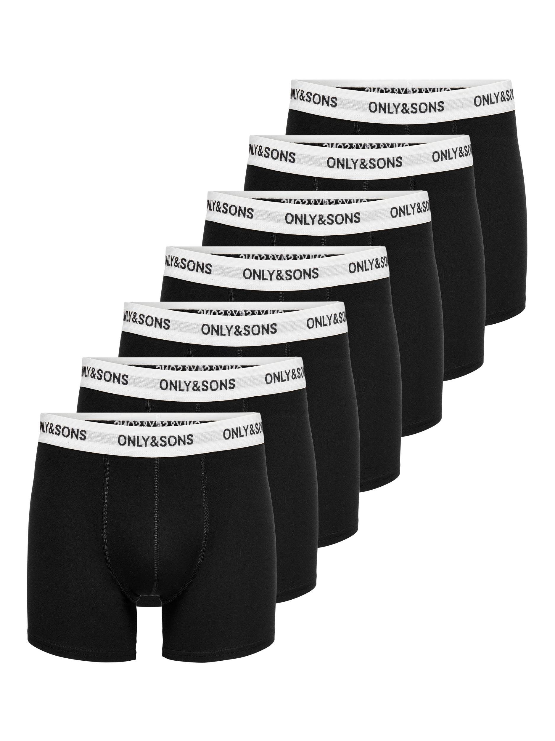 ONLY & SONS Trunk ONSFITZ SOLID BLACK TRUNK 7-PACK NOOS (Packung, 7-St) Black white waist