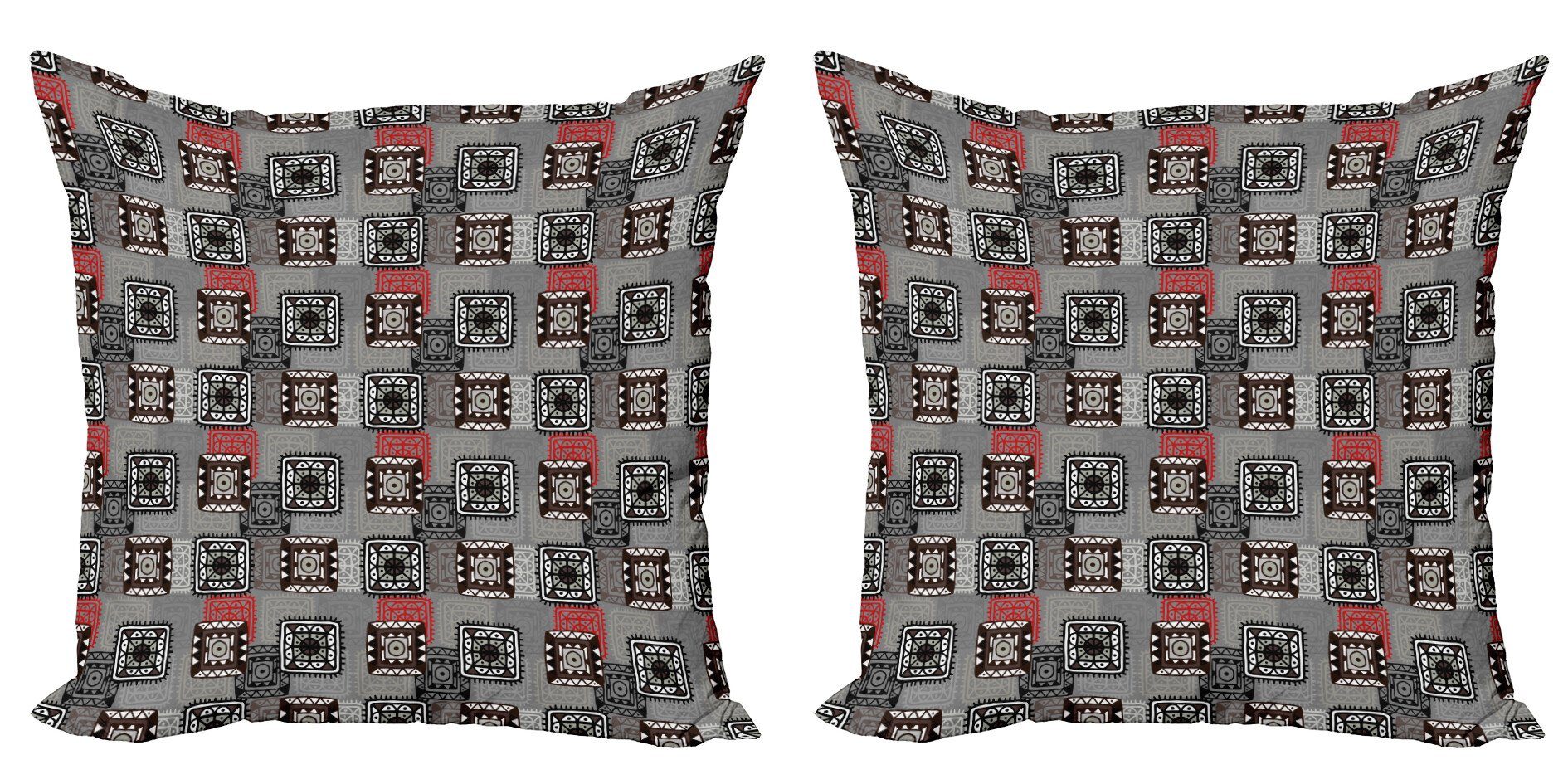 Kissenbezüge Modern Accent Doppelseitiger Digitaldruck, Abakuhaus (2 Stück), Ethnisch Aztec Ornament Lace