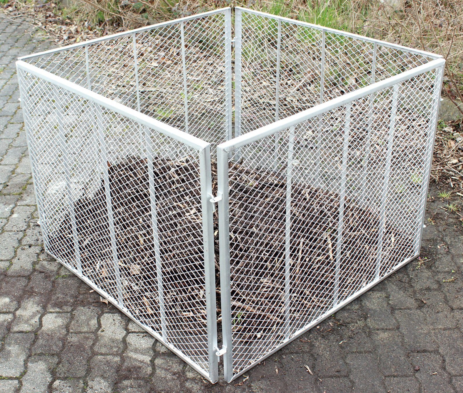 TRUTZHOLM Komposter Metall 100x100x80 cm mit 2 tlg Deckel Gartenkomposter f günstig online kaufen