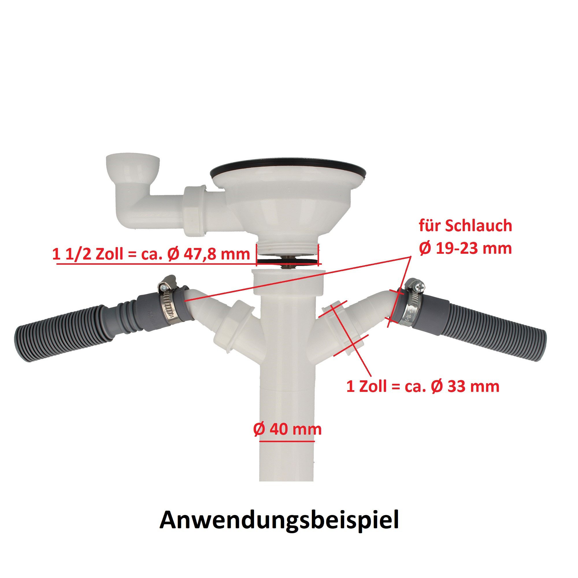 tecuro Siphon, 2 Geräteanschlüsse