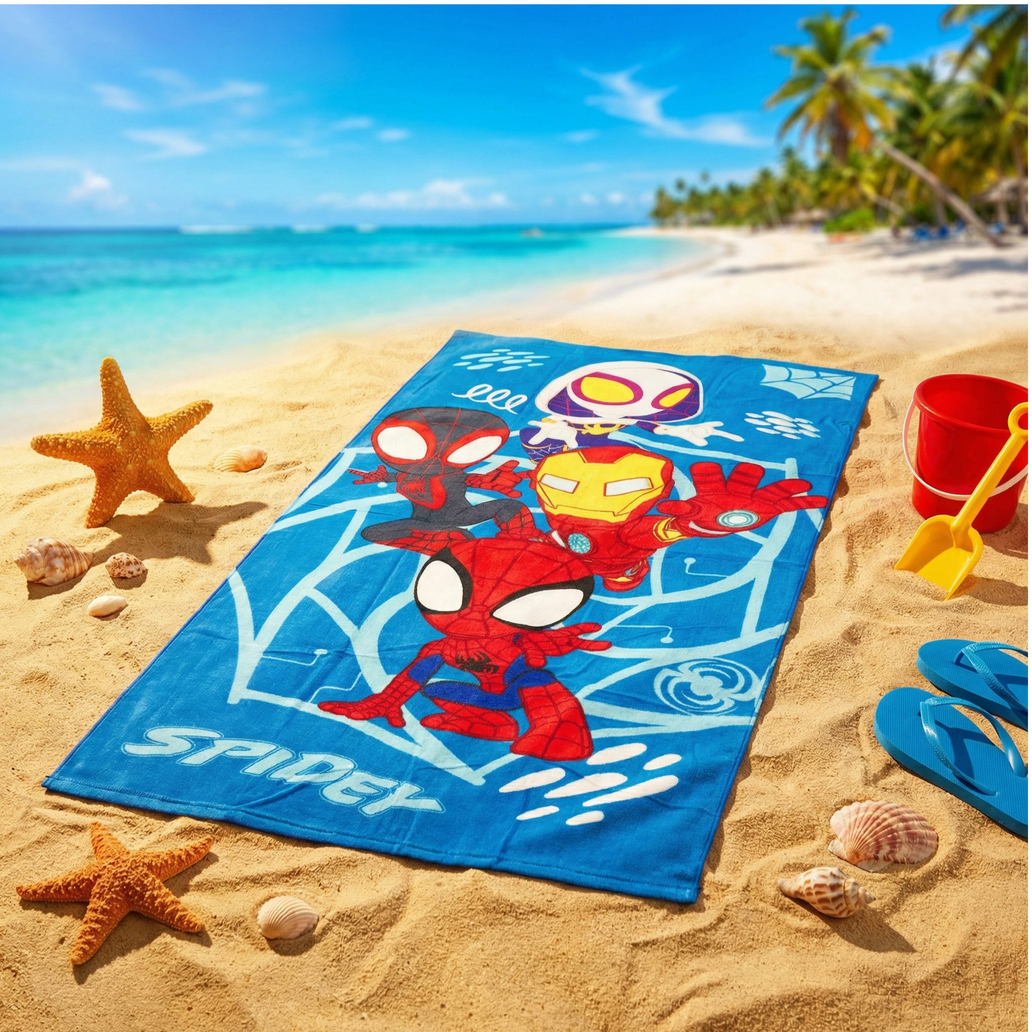 MARVEL Strandtuch Marvel Spidey Miles Ghost Spider Strandtuch Badetuch Handtuch, Microfaser, 70 x 140 cm