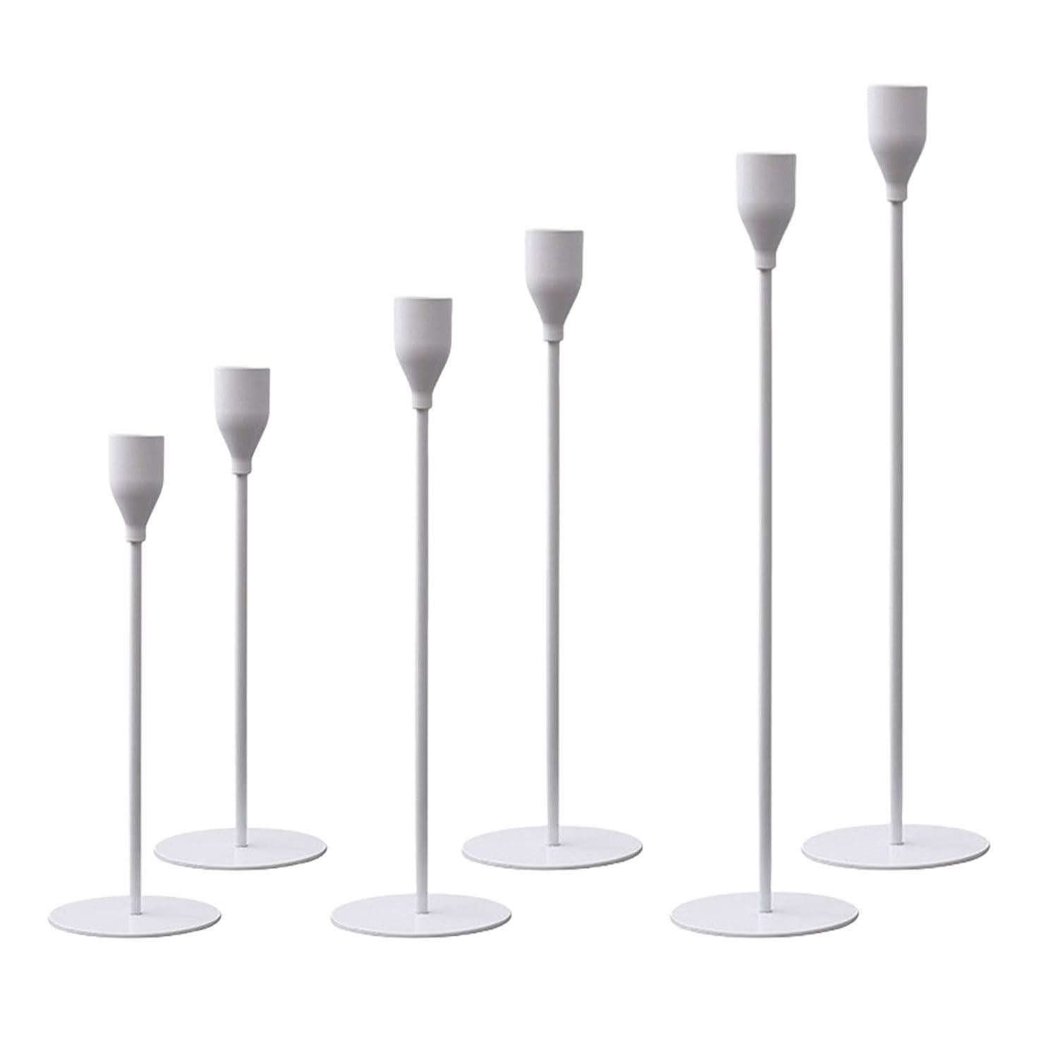 LuxusKollektion Tischkerzenhalter Kerzenhalter 6er Set Weiß (6 St)