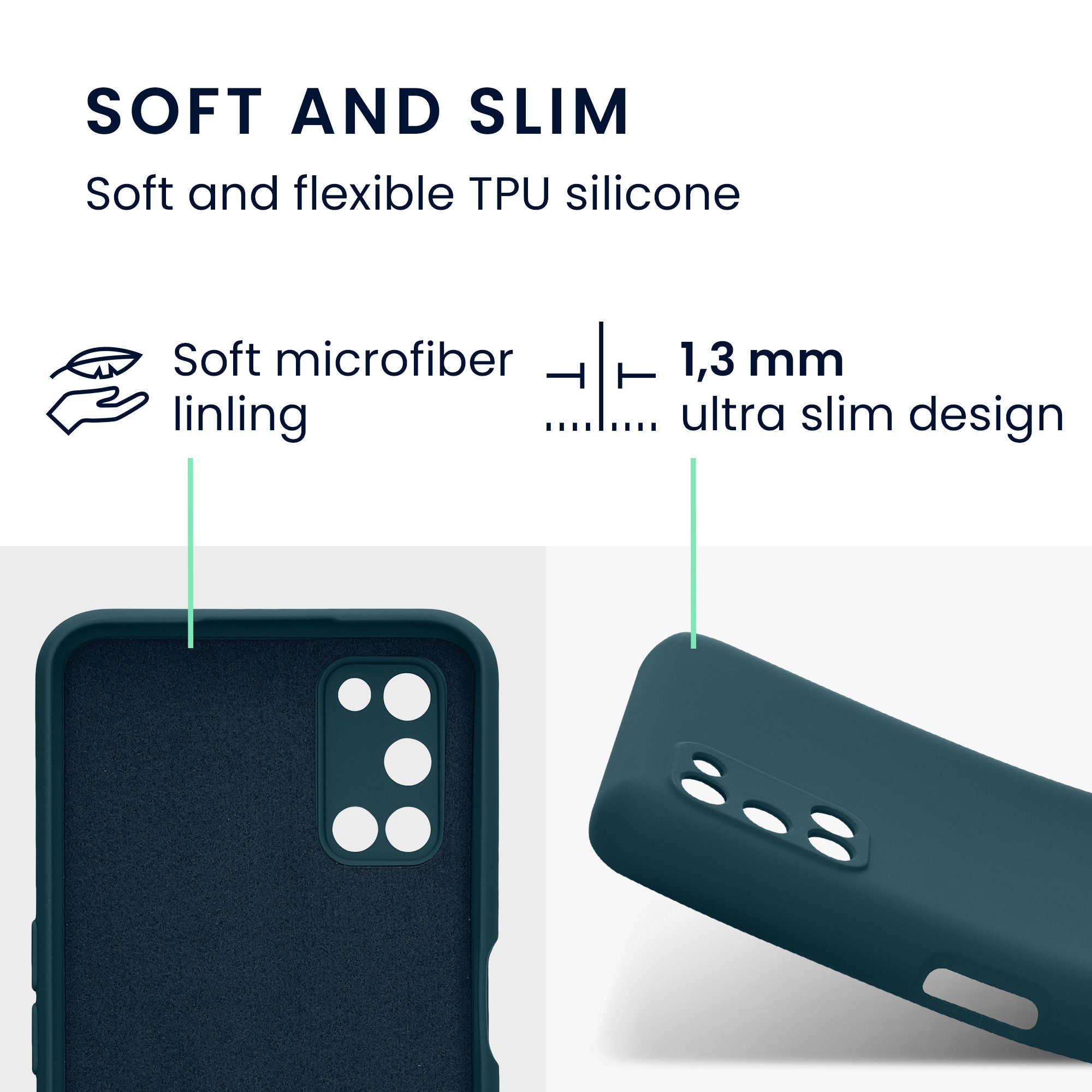 kwmobile Handyhülle Slim Case für Oppo A52 / A72 (4G), Hülle Silikon Handy - Handyhülle gummiert