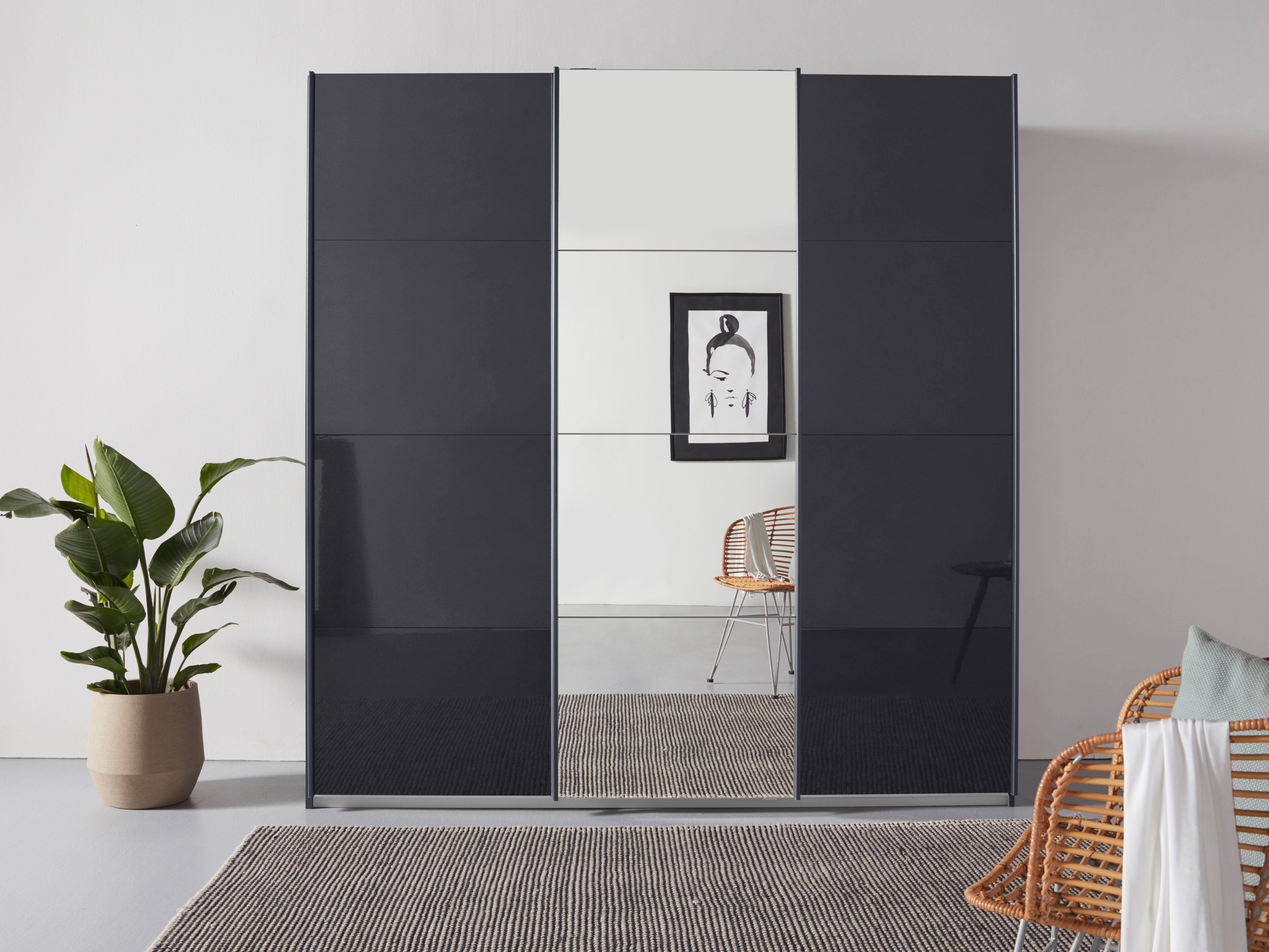 rauch Schwebetürenschrank Kleiderschrank Schrank Garderobe TOPSELLER OTELI inkl. Inneneinteilung (Breiten 203/271/315/360 cm Höhen 210/229 cm) mit 3 Innenschubladen sowie zusätzlichen Einlegeböden MADE IN GERMANY