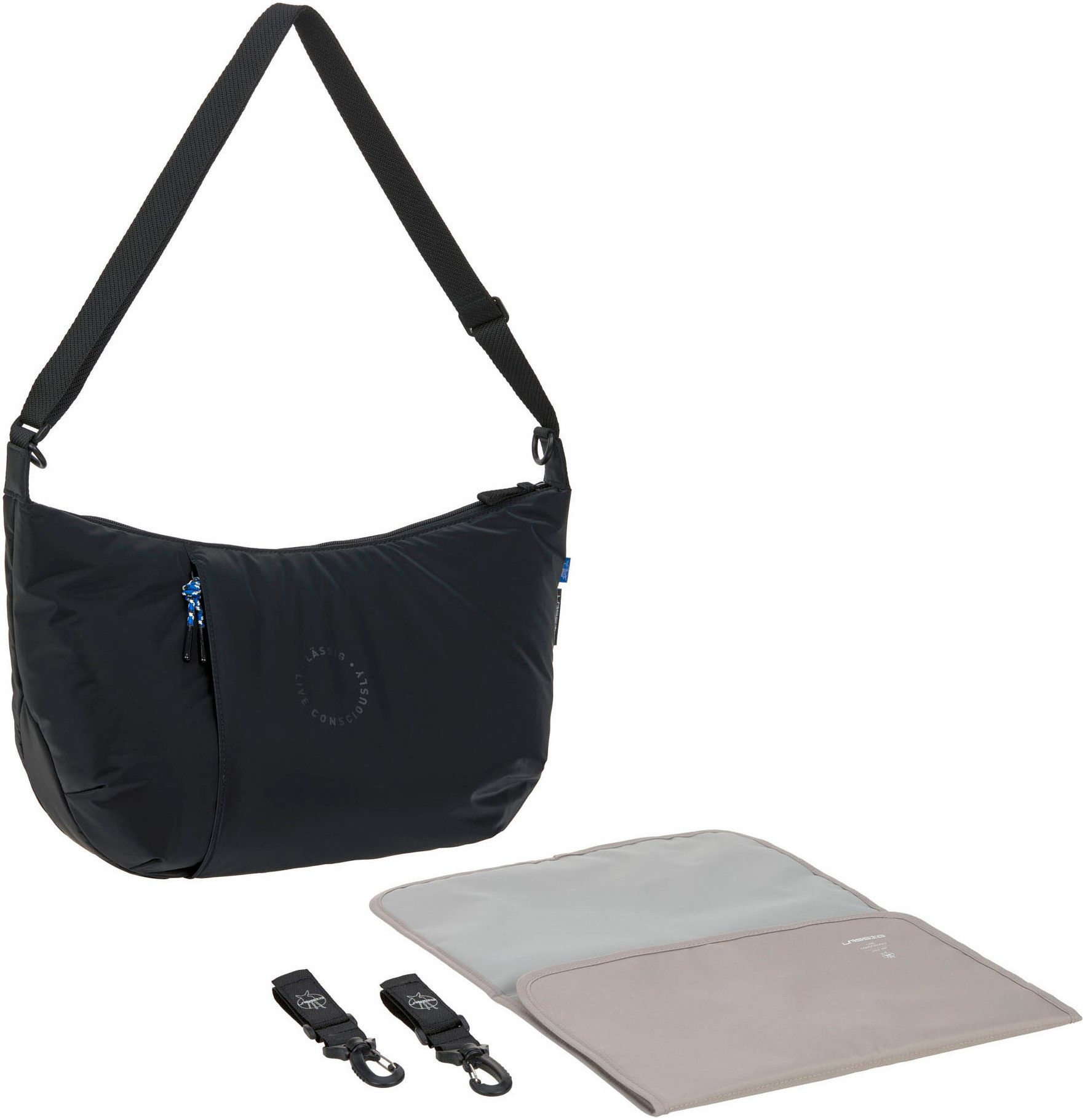 LÄSSIG Wickeltasche Green Label, Lunua Bum Bag, black, mit Wickelauflage