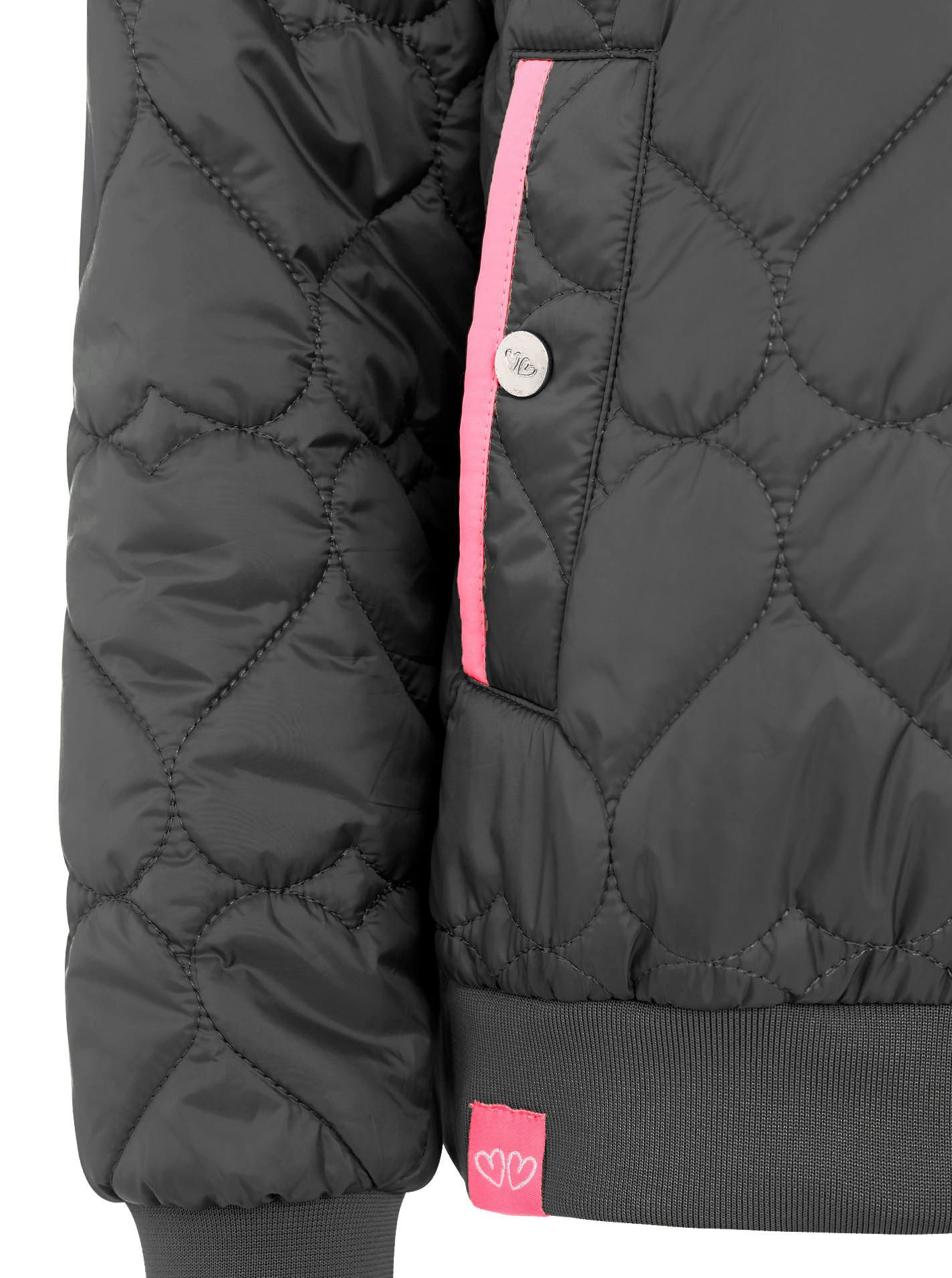 Zwillingsherz Bomberjacke "Be Happy" modisch, Kontrastdetails, regular fit, langärmelig, mit Herzsticker