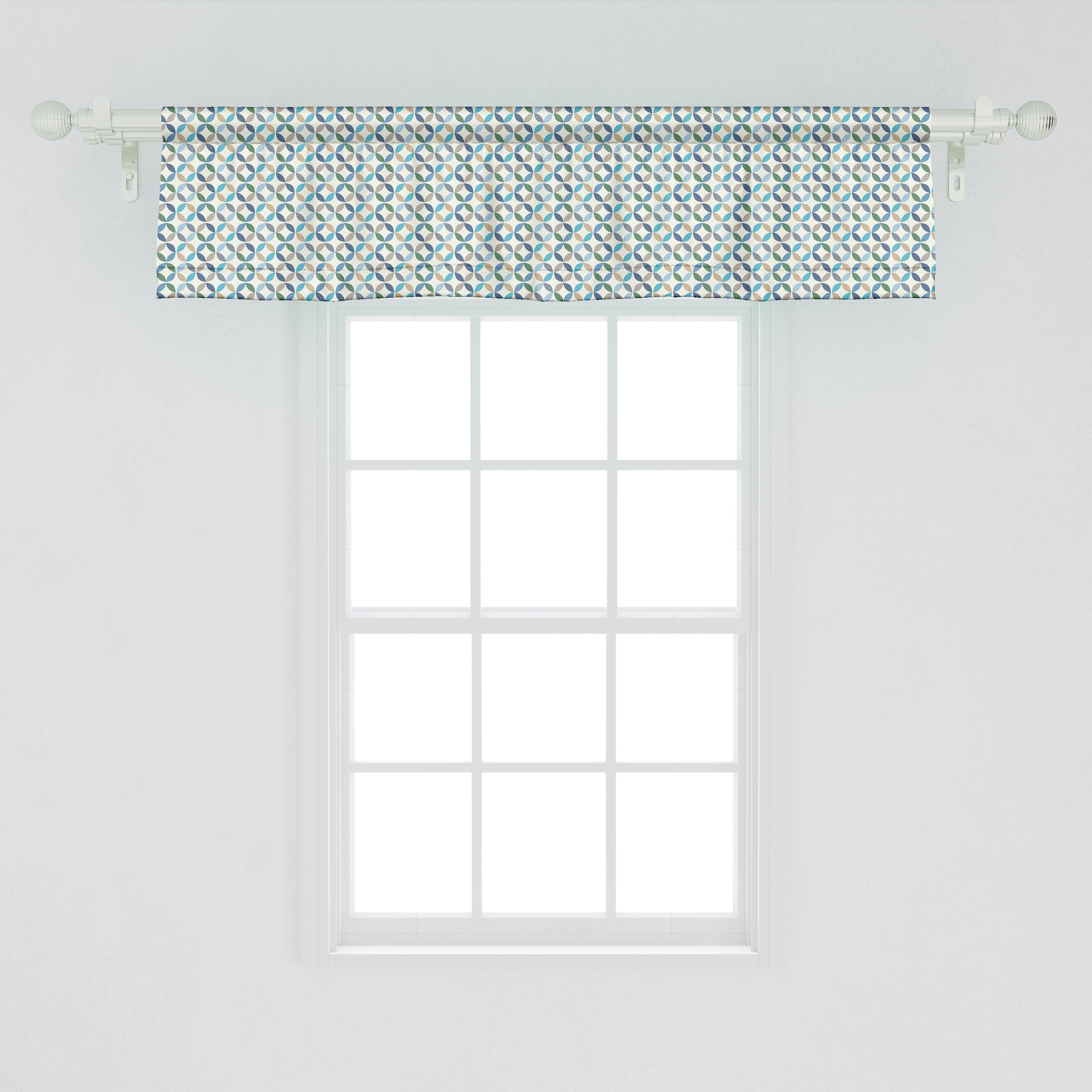 Dekor Vorhang Oval-Punkt-Streifen Volant Küche Stangentasche, Schlafzimmer Microfaser, für Scheibengardine Abakuhaus, mit Modern