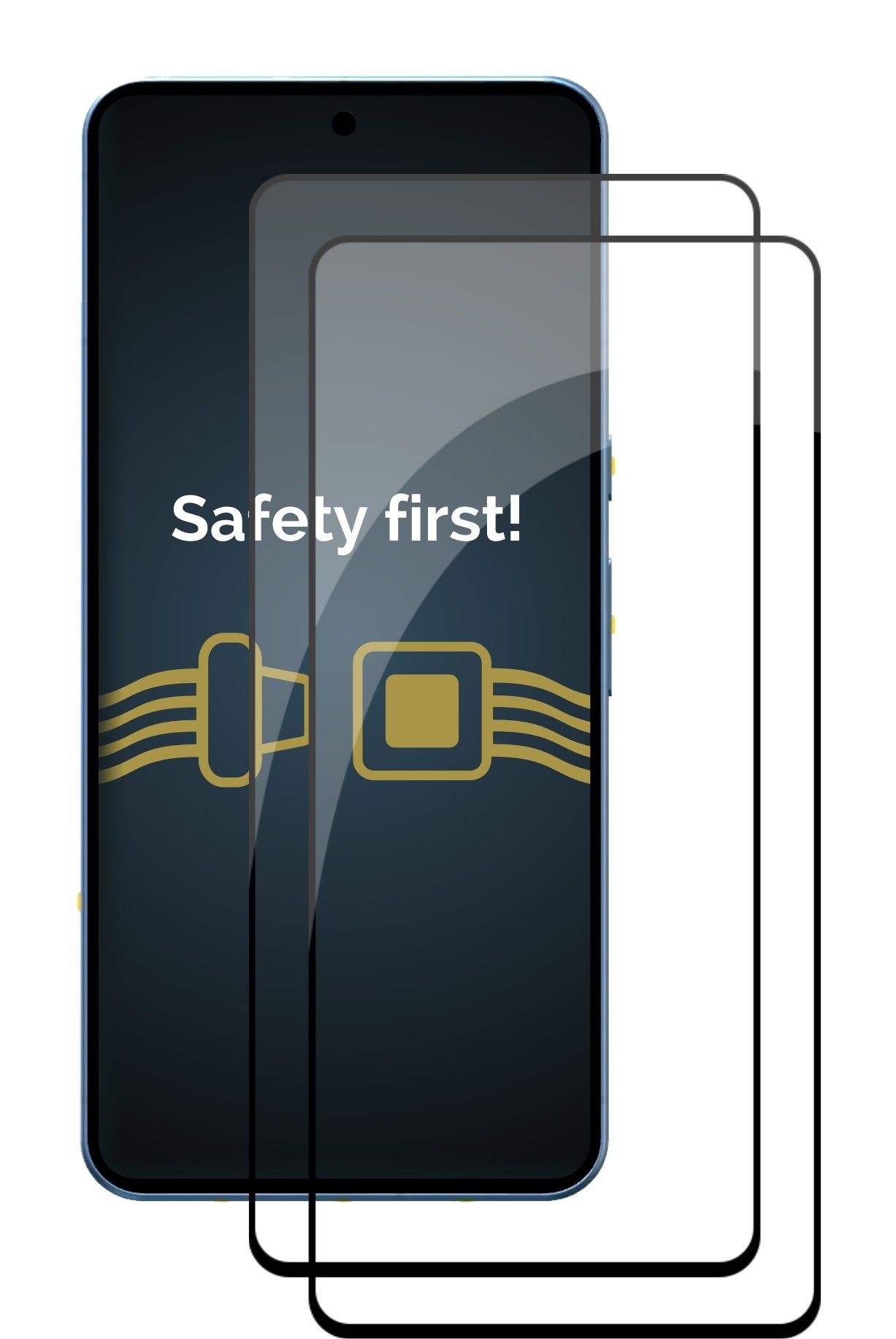 Savvies Displayschutzglas Xtreme Glass 2.5D Full Cover (schwarz) für Google Pixel 8, 2 Stück, Schutzglas klar