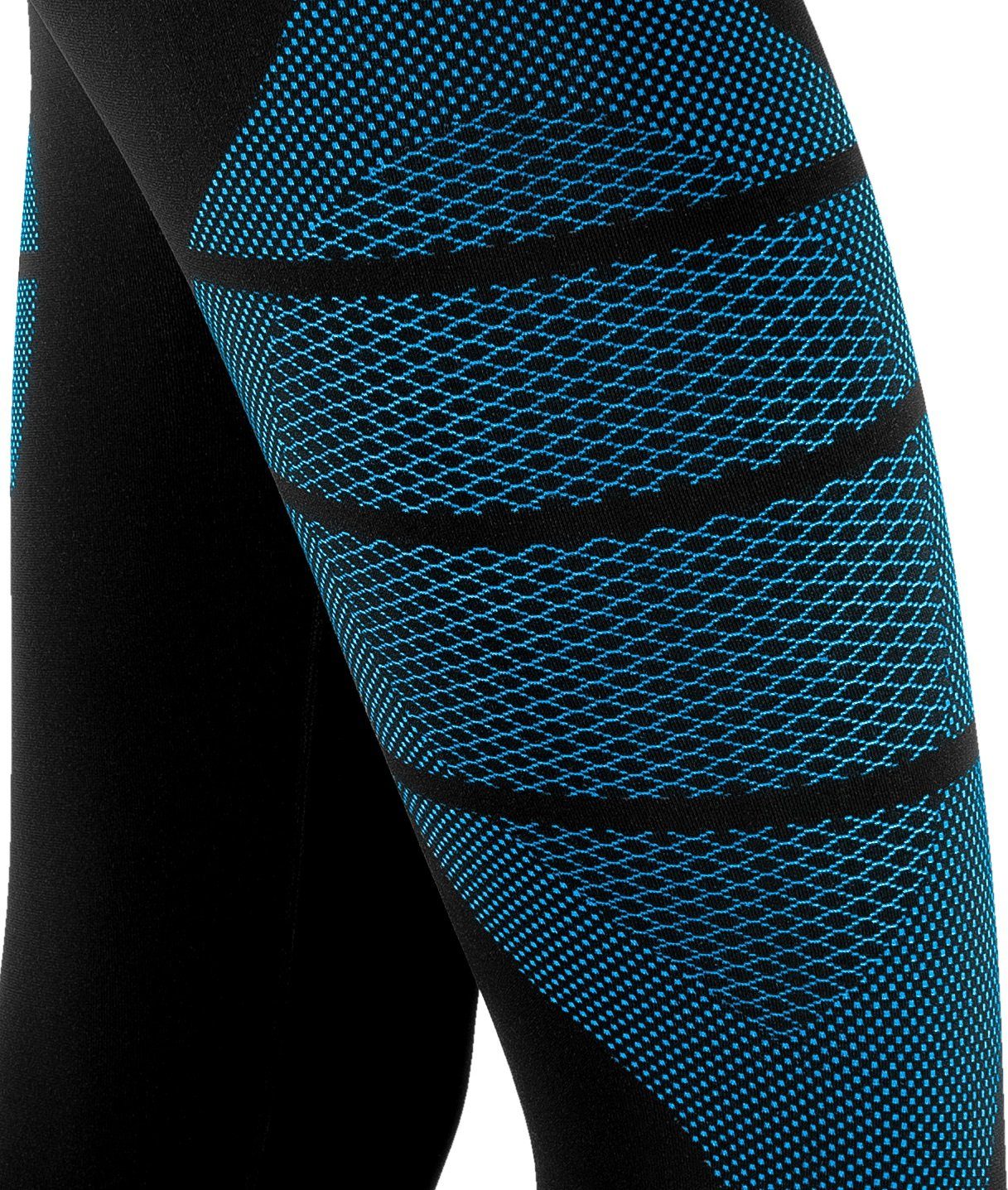 Microfaser, Hose, Soul® Webbund Funktionsunterwäsche aus Stark mit Funktionshose, Schwarz-Türkis - Damen Funktionsunterhose Logo Thermounterhose