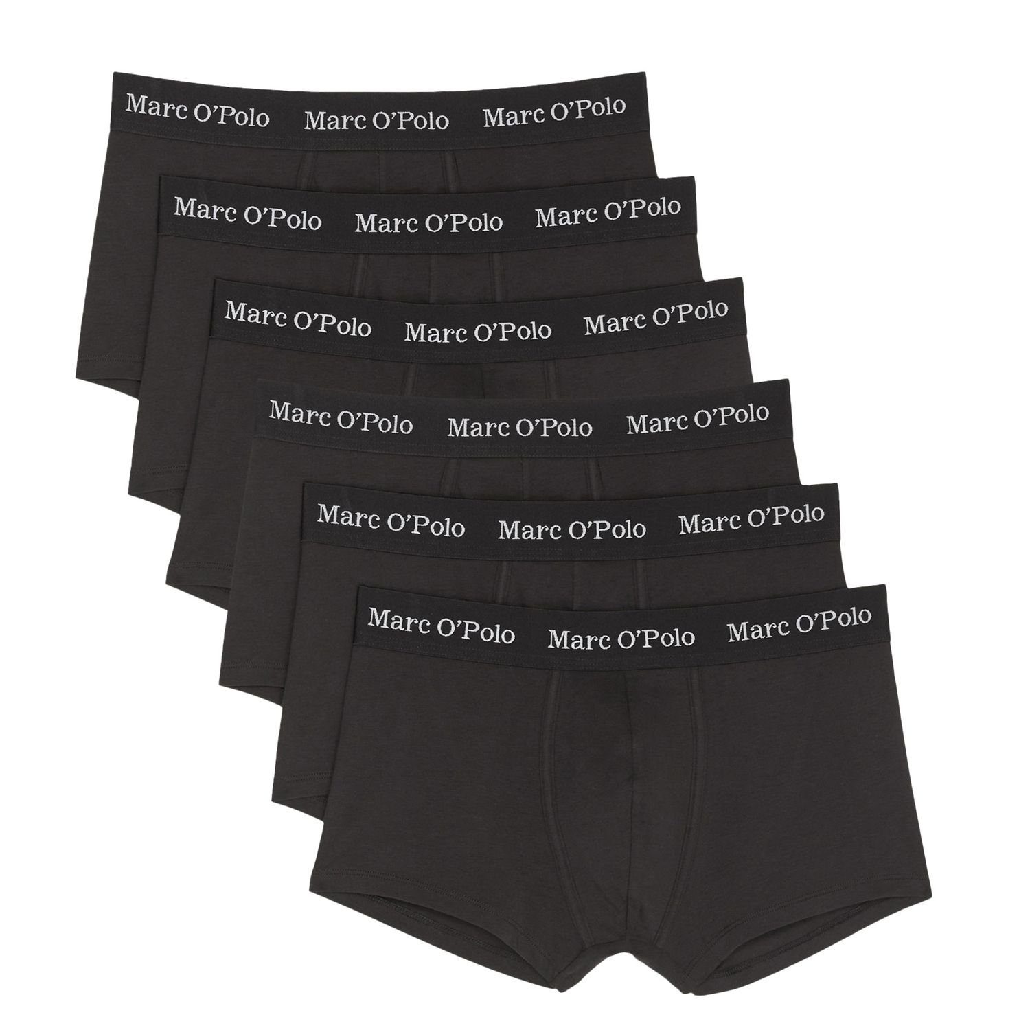 Marc O'Polo Boxershorts Essentials (6-St) Trunk, Logo-Bund, ohne Eingriff, im 6er Pack Schwarz