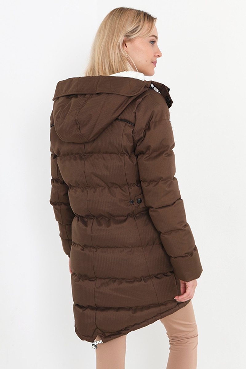 Brave Soul Winterjacke Steph Mit Kapuze und kuscheligem Teddy-Fell