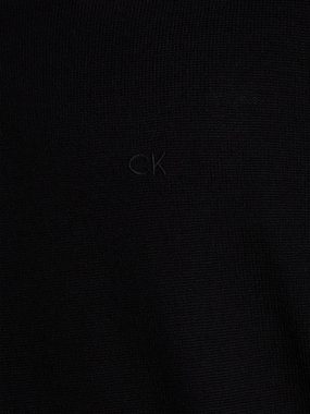 Calvin Klein Strickpullover MERINO VNECK SWEATER mit Markenlabel