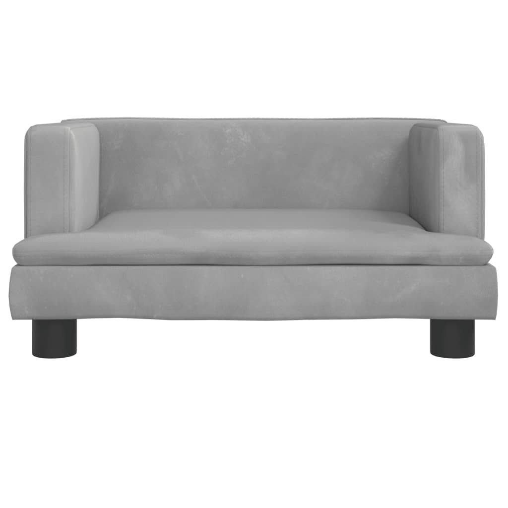 vidaXL Kindersofa Kindersofa Hellgrau 60x40x30 cm Samt Kindercouch Kindermöbel Kinderzim