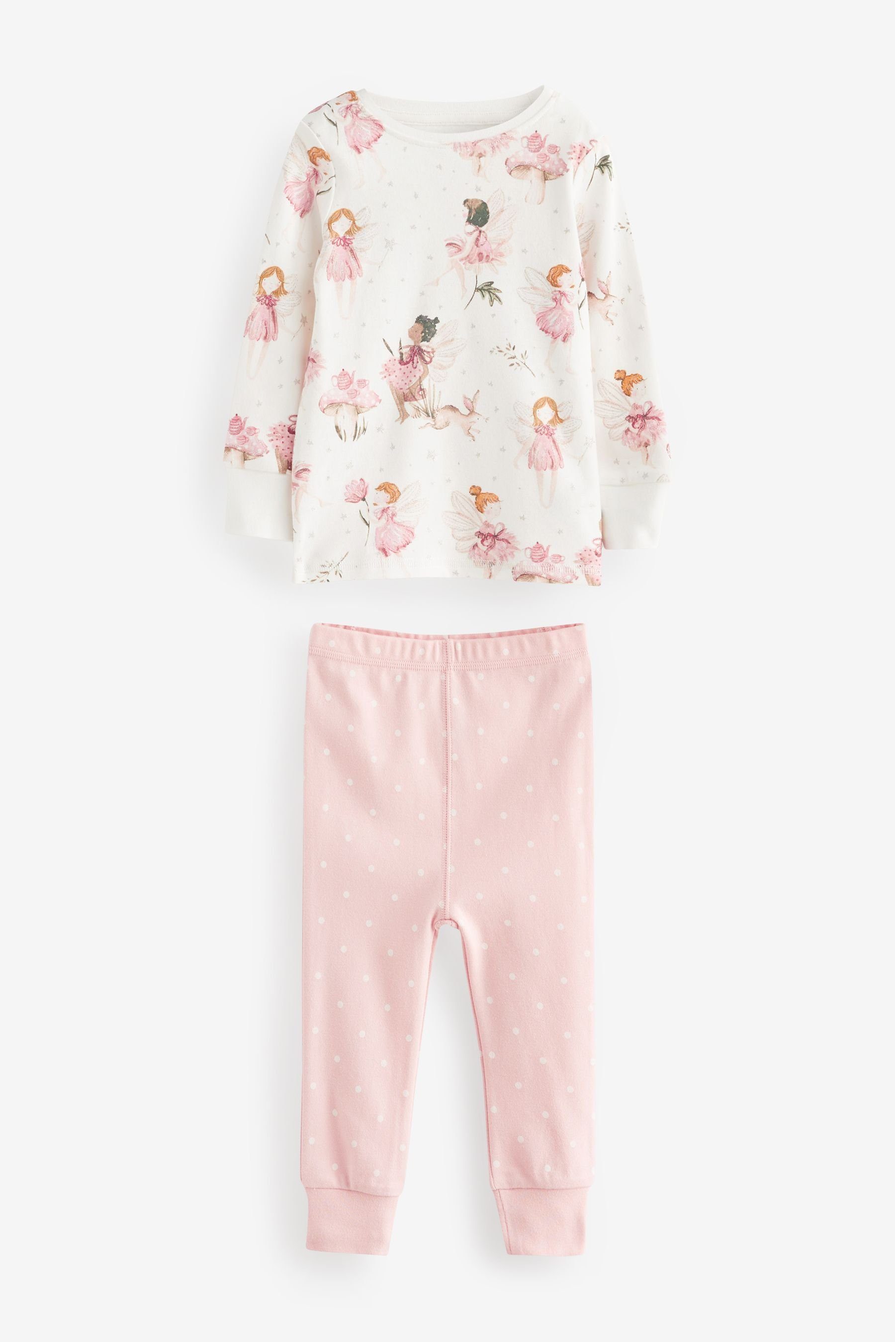 Pyjamas im White 3-Pack (6 tlg) Pink/Ecru Next Pyjama Fairy
