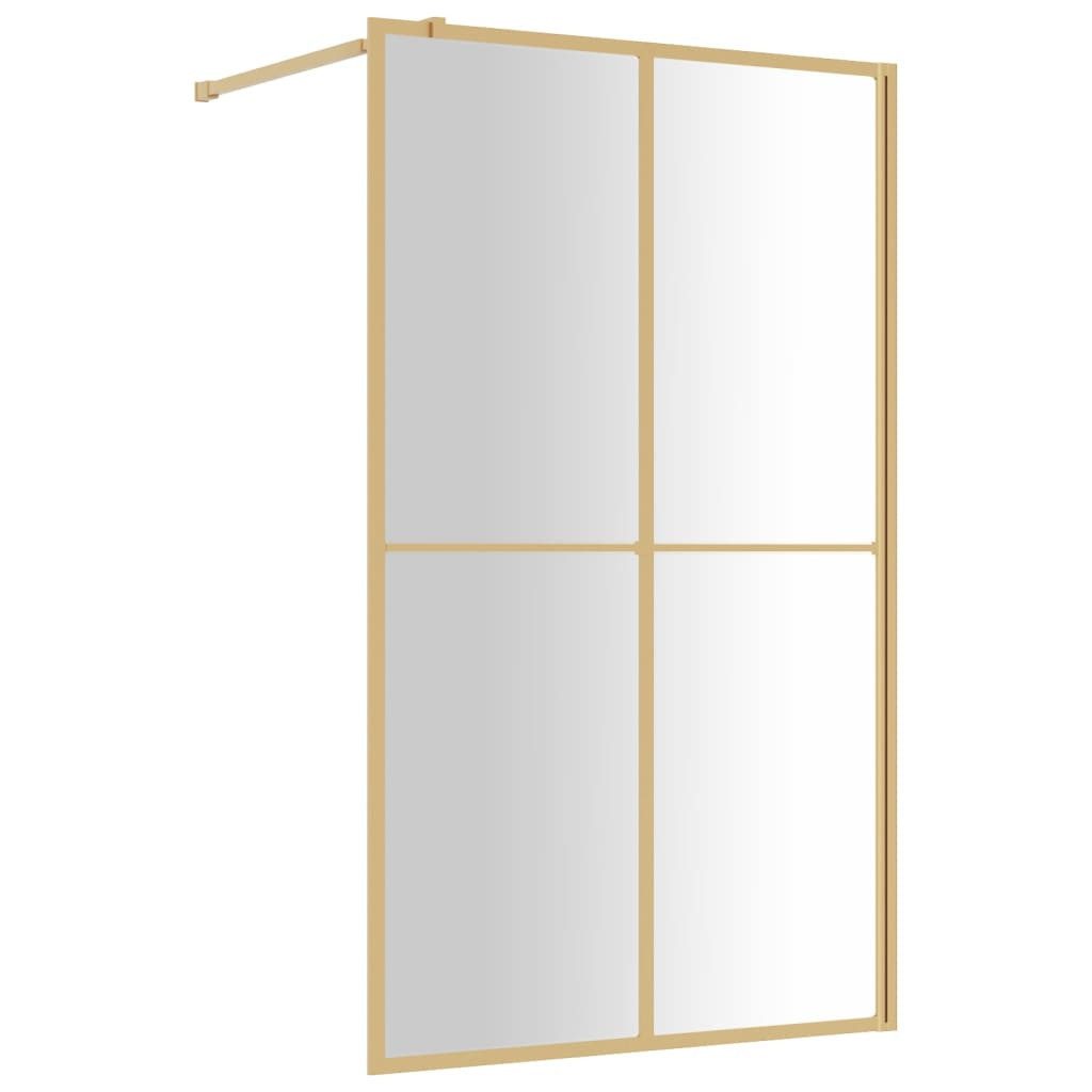 vidaXL Duschwand, Duschabtrennung für Begehbare Dusche ESG Klarglas Golden 118x195cm