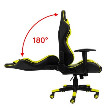 Hyrican Gaming-Stuhl "Striker Copilot" schwarz/gelb, Kunstleder, ergonomischer Gamingstuhl, Bürostuhl, Schreibtischstuhl, geeignet für Jugendliche und Erwachsene