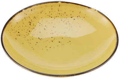 CreaTable Suppenteller Essteller NATURE COLLECTION, (6 St), Teller Set für 6 Personen, Ø 22 cm, Steinzeug, tiefe Teller