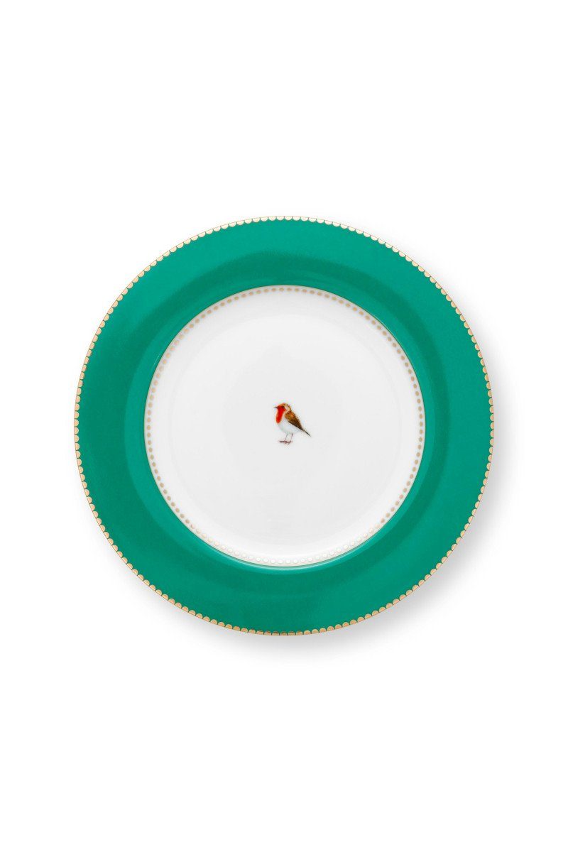 PiP Studio Brotteller Love Birds Brotteller grün 17cm, Plate Love Birds Emerald 17cm