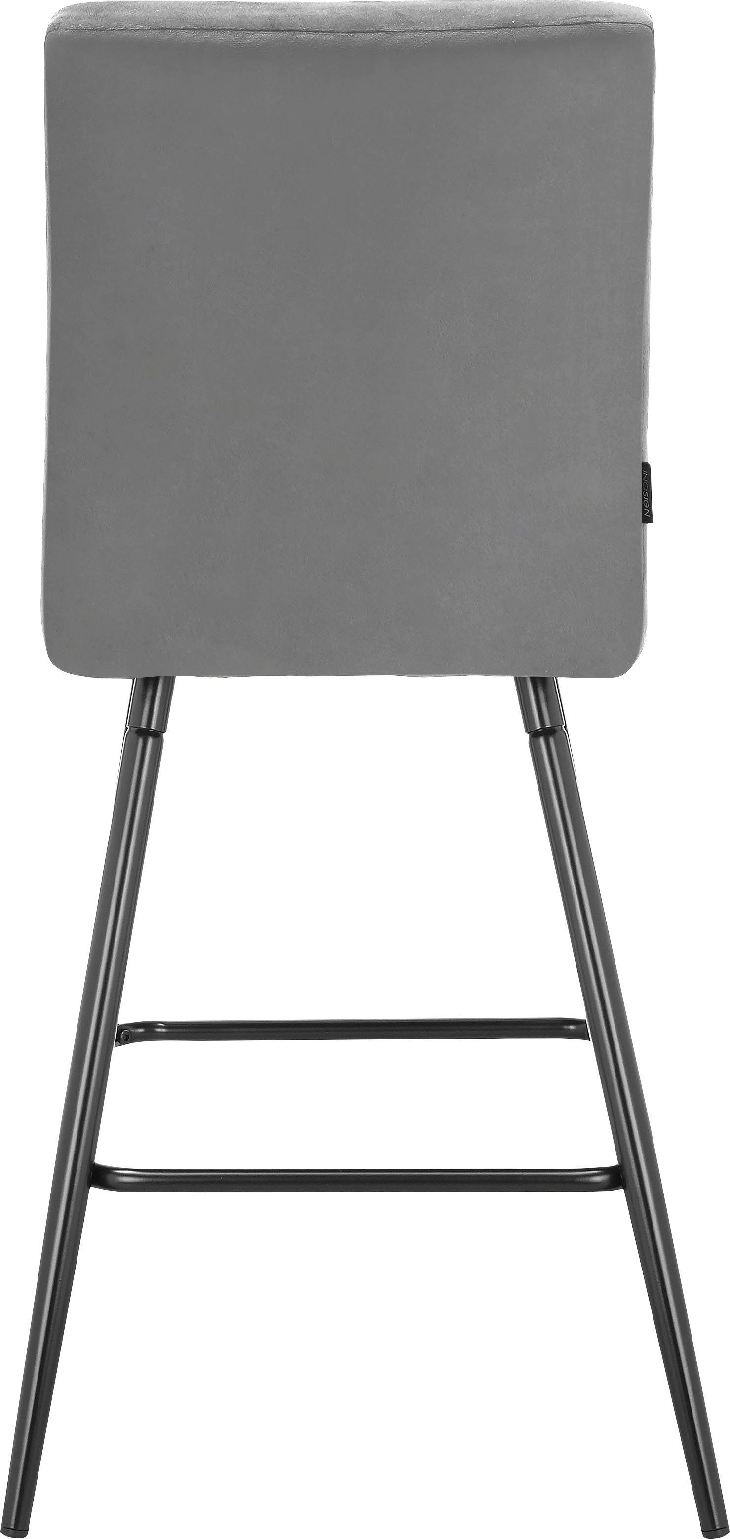 INOSIGN Barhocker und grau Rücken | Sitzhöhe mit St), erhältlich, Set grau 66,5cm im Sitz 2er gepolstert, Kerim (2
