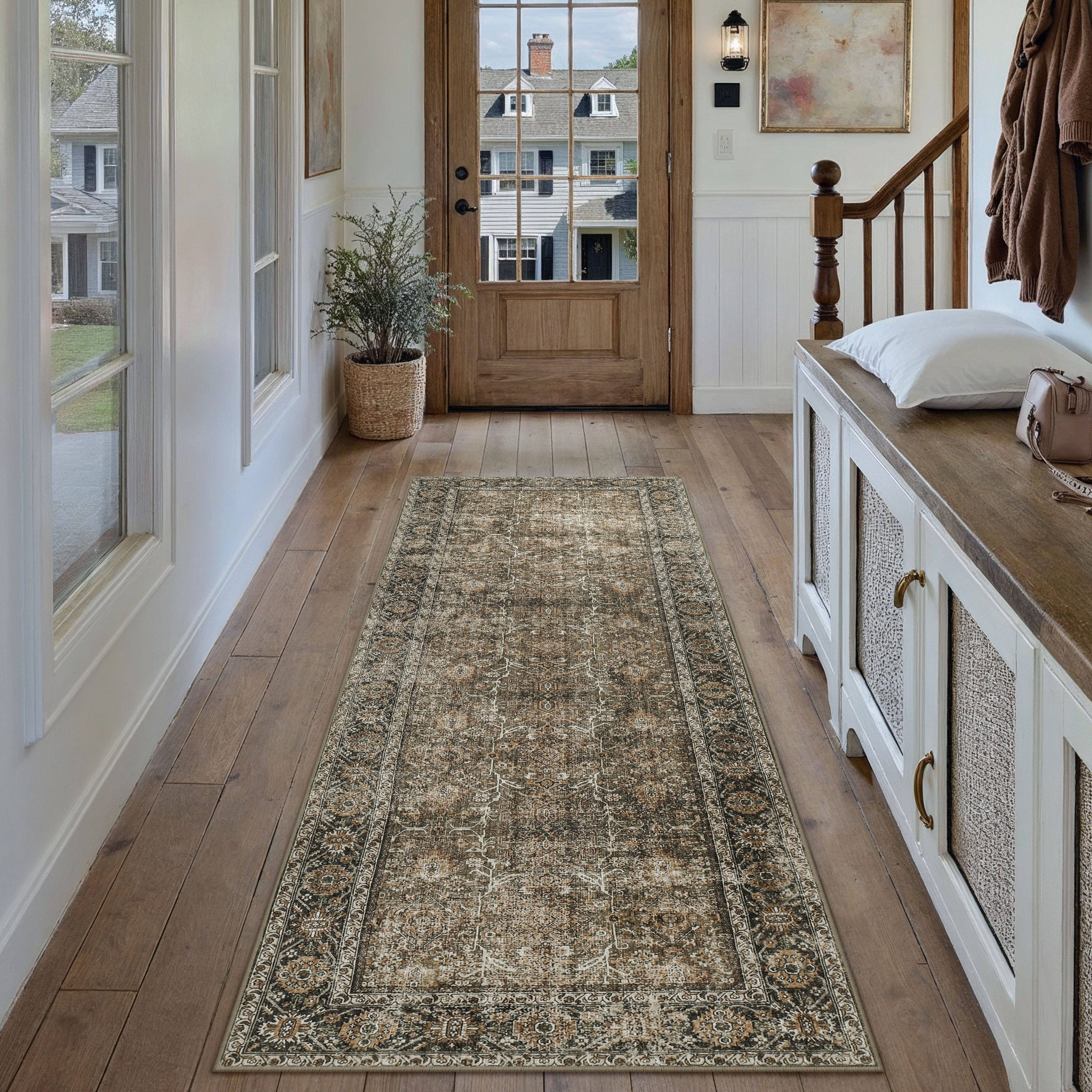 PURECOZY Teppich Wohnzimmerteppich, rutschfester Teppich, Vintage Stil, rec günstig online kaufen