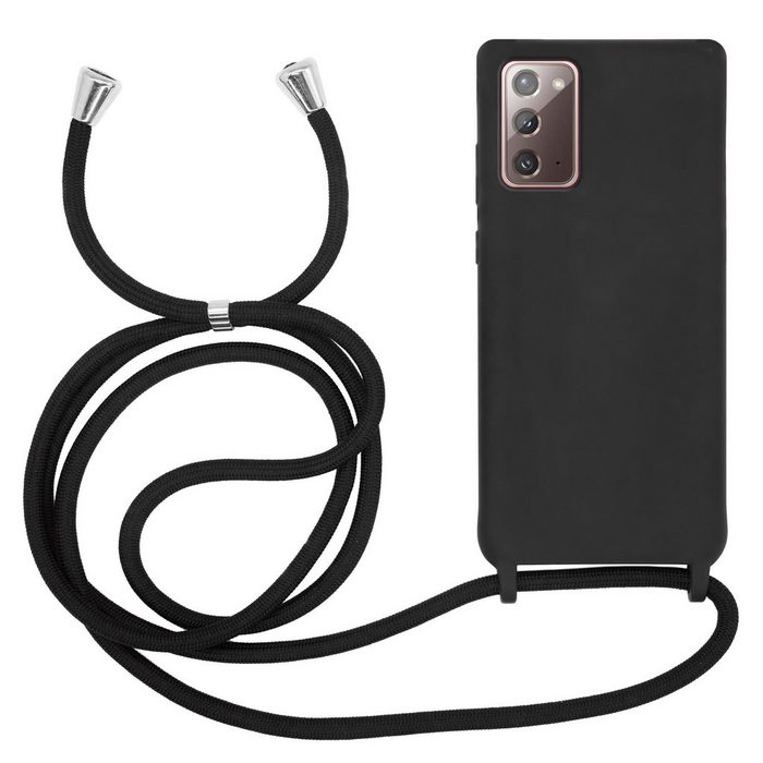 MyGadget Handyhülle Handykette für Samsung Galaxy Note 20 TPU Hülle mit Band - Handyhülle mit Handyband zum Umhängen Kordel Schnur Case Schutzhülle - Schwarz