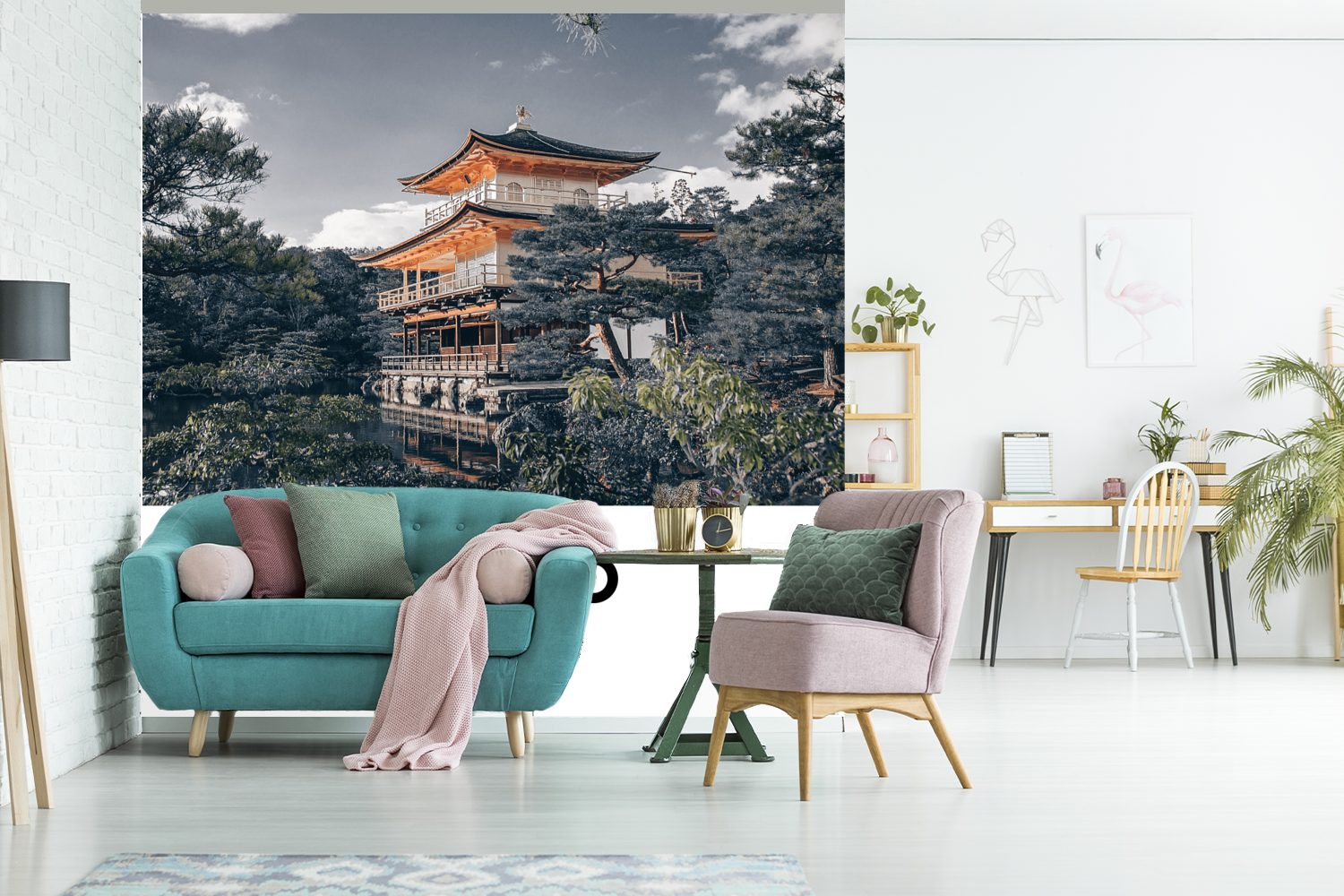 (5 Japan Bäume, Matt, Architektur St), bedruckt, oder Wohnzimmer - Schlafzimmer, Wandtapete MuchoWow - Vinyl Fototapete für Tapete