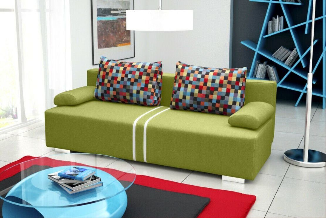 JVmoebel Sofa, Mit Bettfunktion Grün