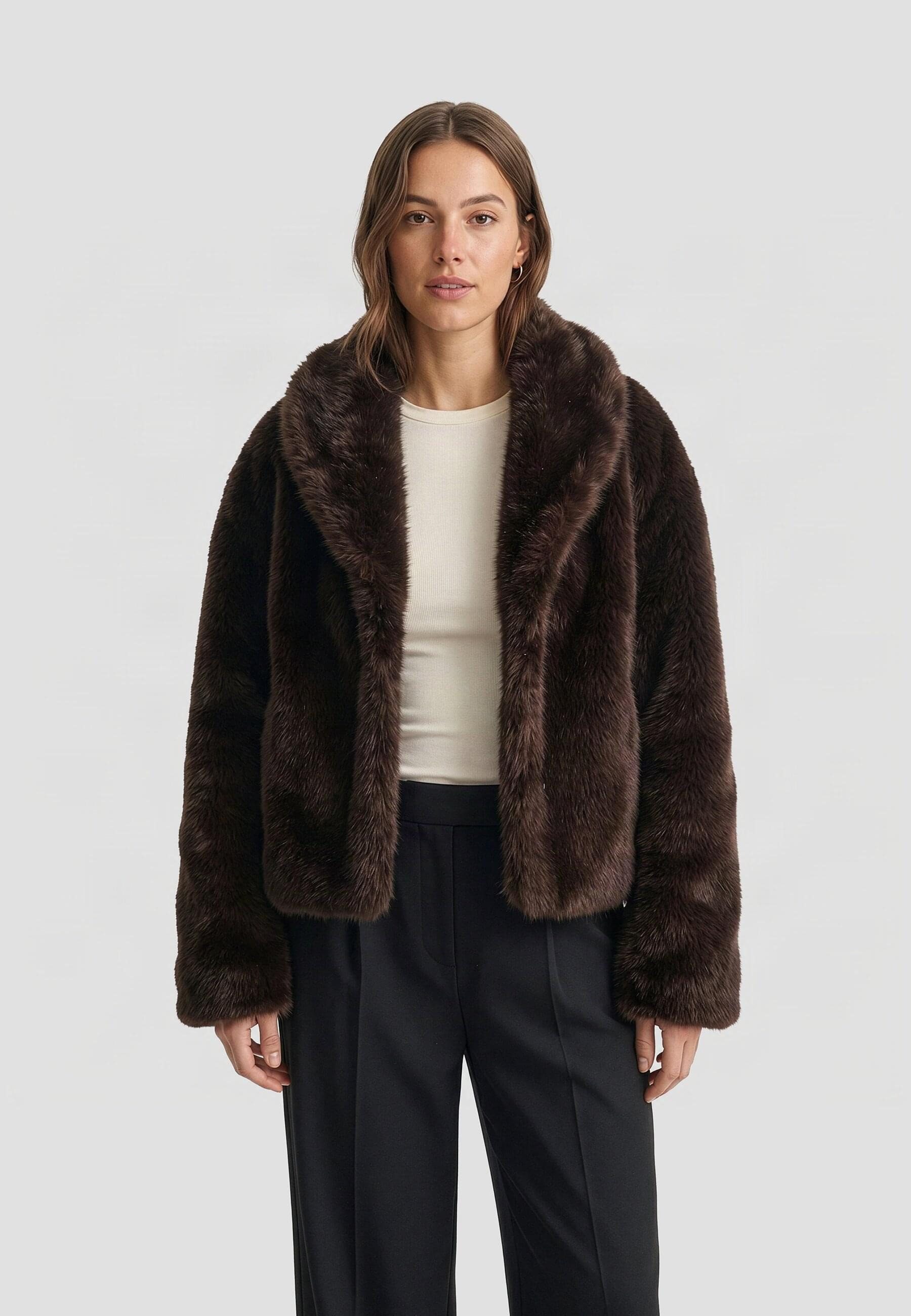 URBAN CLASSICS Winterjacke Urban Classics Ladies Short Faux Fur Jacket (1-St) – Bild 5 von 5
