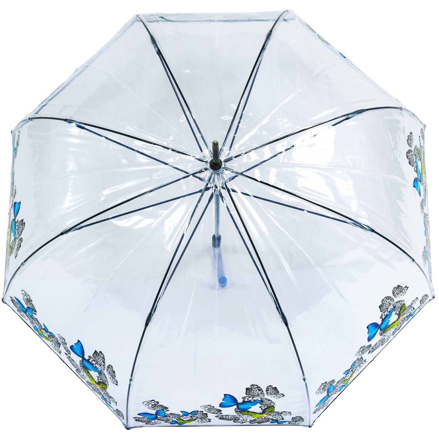 Knirps® Langregenschirm Damen Glockenschirm C.760 transparent 2Float,  durchsichtig, mit schönem Aufdruck