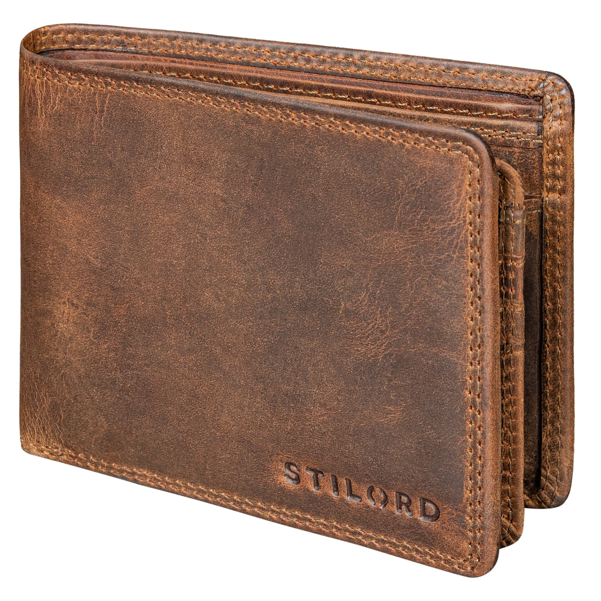 Geldbörse "Edgar" Geldbörse Herren Leder RFID Schutz Bifold in Geschenkbox