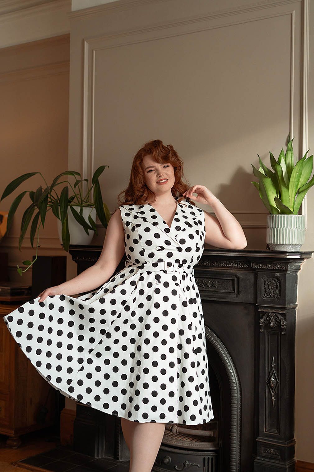 Hearts & Roses London A-Linien-Kleid Clarissa Polka Dot Punkte Vintage Retr günstig online kaufen