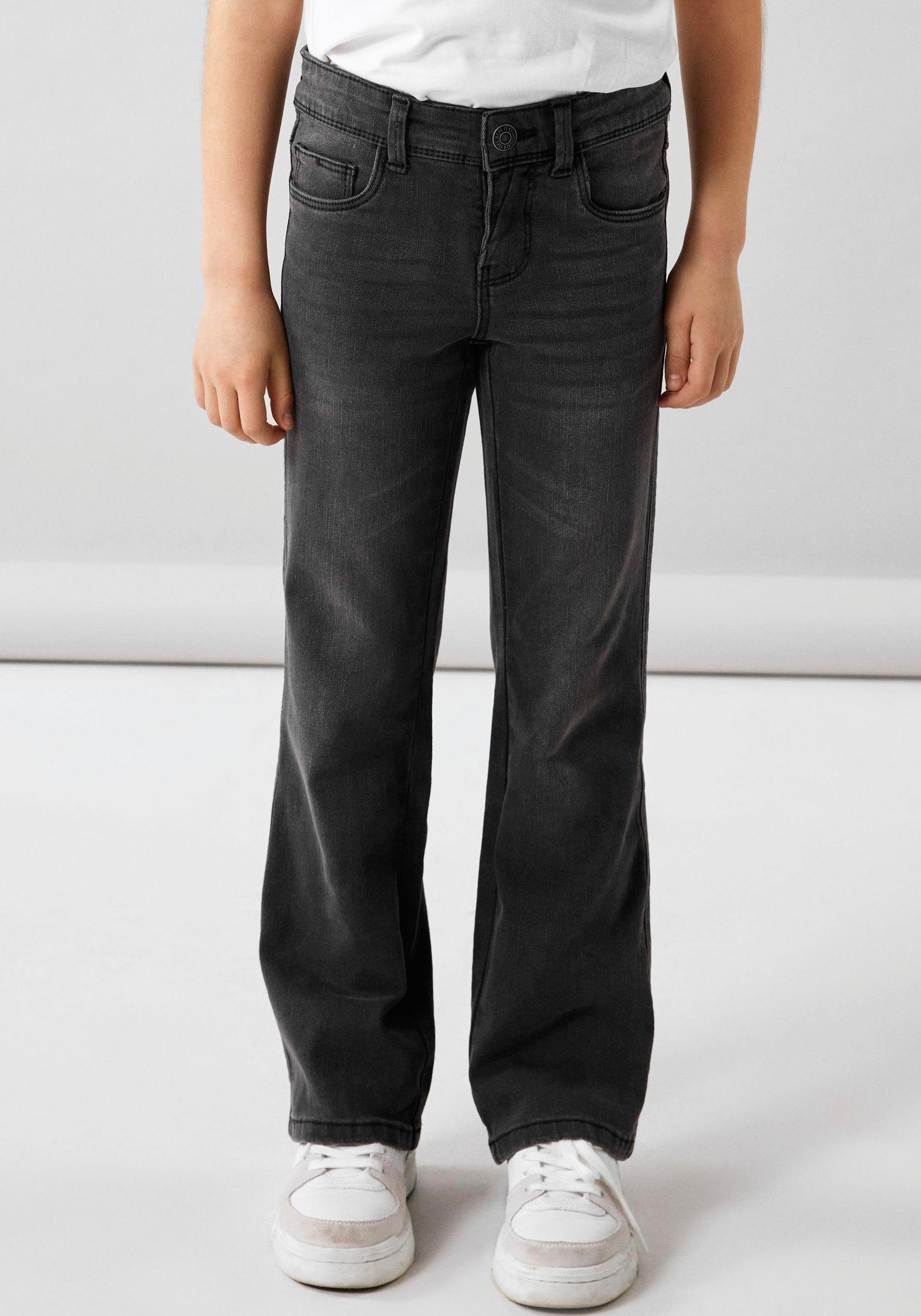 Name It Bootcut-Jeans NKFPOLLY SKINNY BOOT JEANS 1142-AU NOOS mit Stretch dark grey denim | Stretchjeans