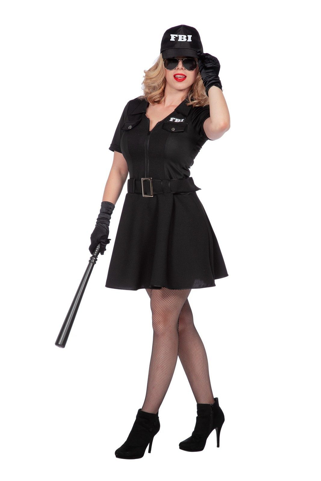Wilbers Polizei-Kostüm Polizei FBI Kostüm Agent Verkleidung Karneval Cop Outfit Damen Party