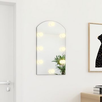 vidaXL Spiegel Spiegel mit LED-Leuchten 70x40 cm Glas Bogenförmig