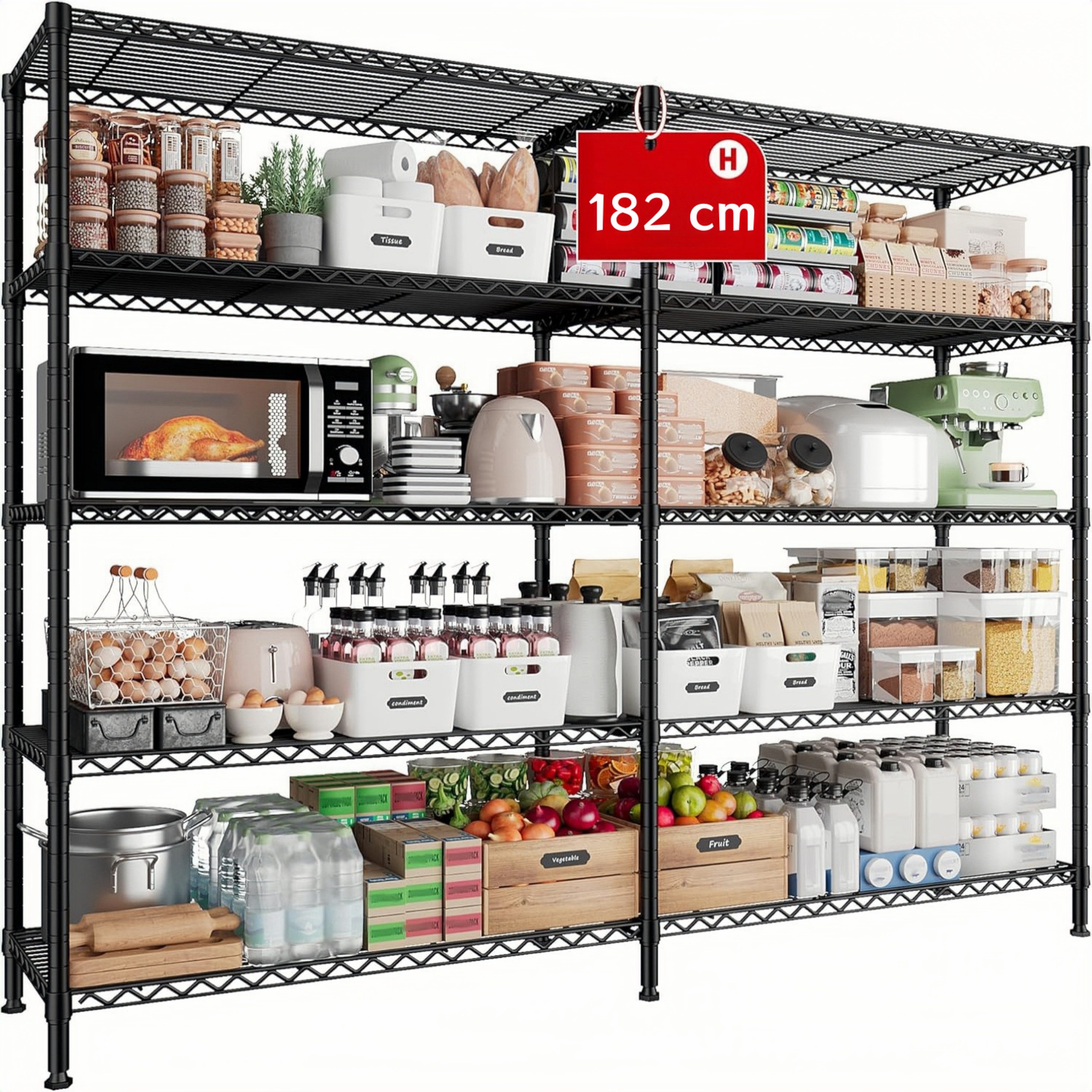 LUCKZON Schwerlastregal 4/5-stufig Standard-Drehregal höhenverstellbares La günstig online kaufen