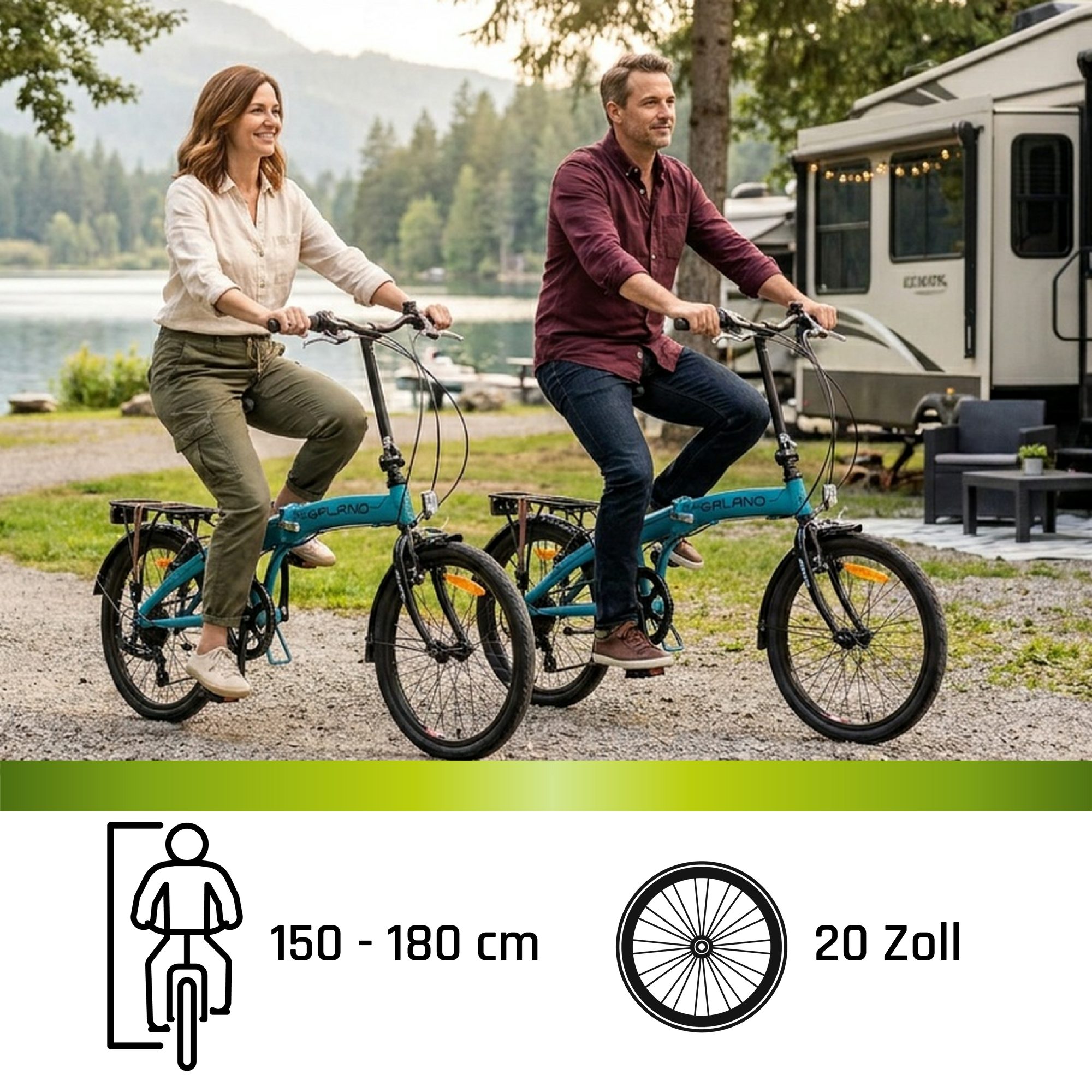 Galano Faltrad Metropolis, 6 Gang, Kettenschaltung, 20 Zoll Klapprad für Erwachsene 155 - 180cm Klappfahrrad Damen Herren