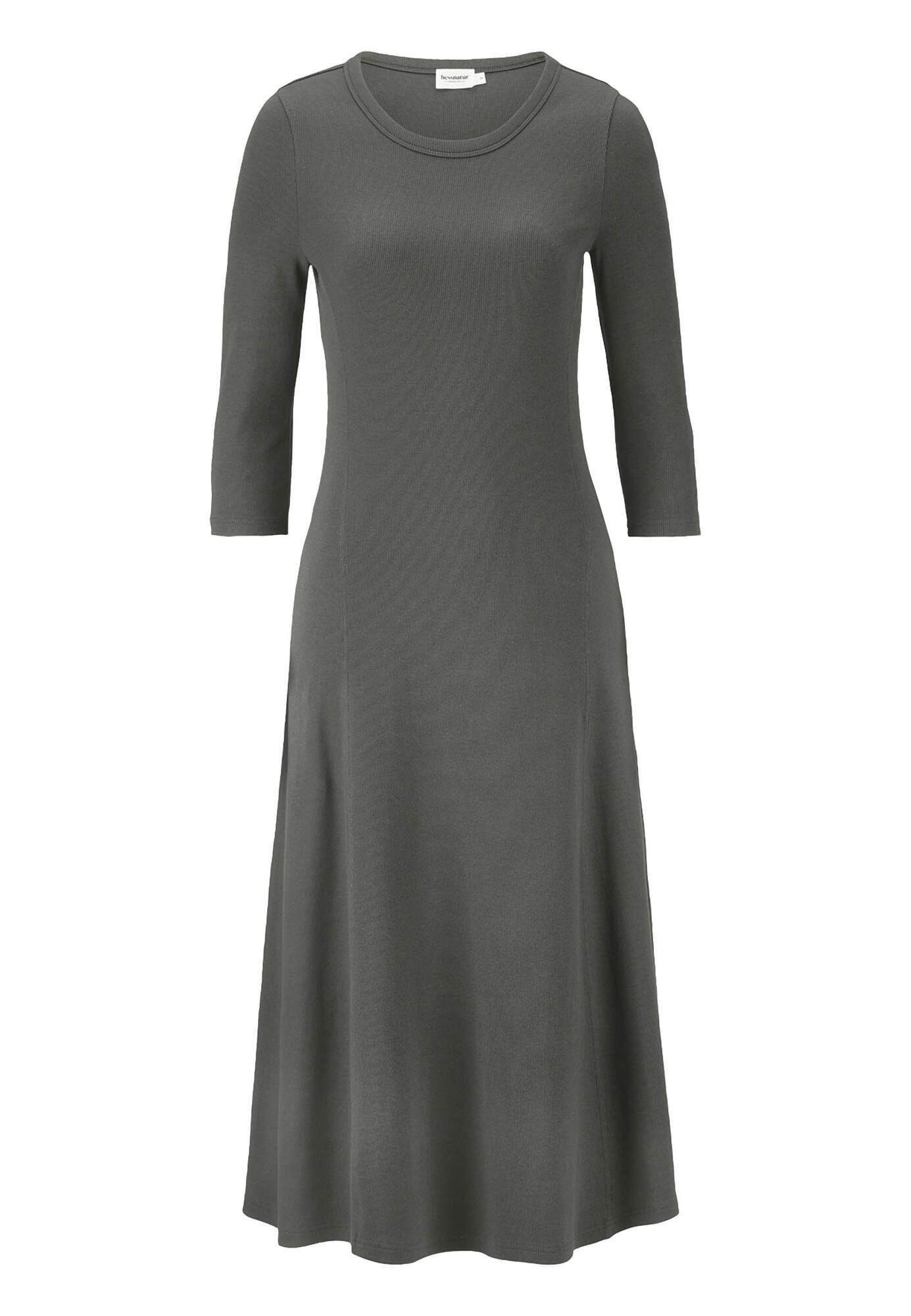 Hessnatur Jerseykleid Midi Slim aus Bio-Baumwolle (1-tlg) günstig online kaufen