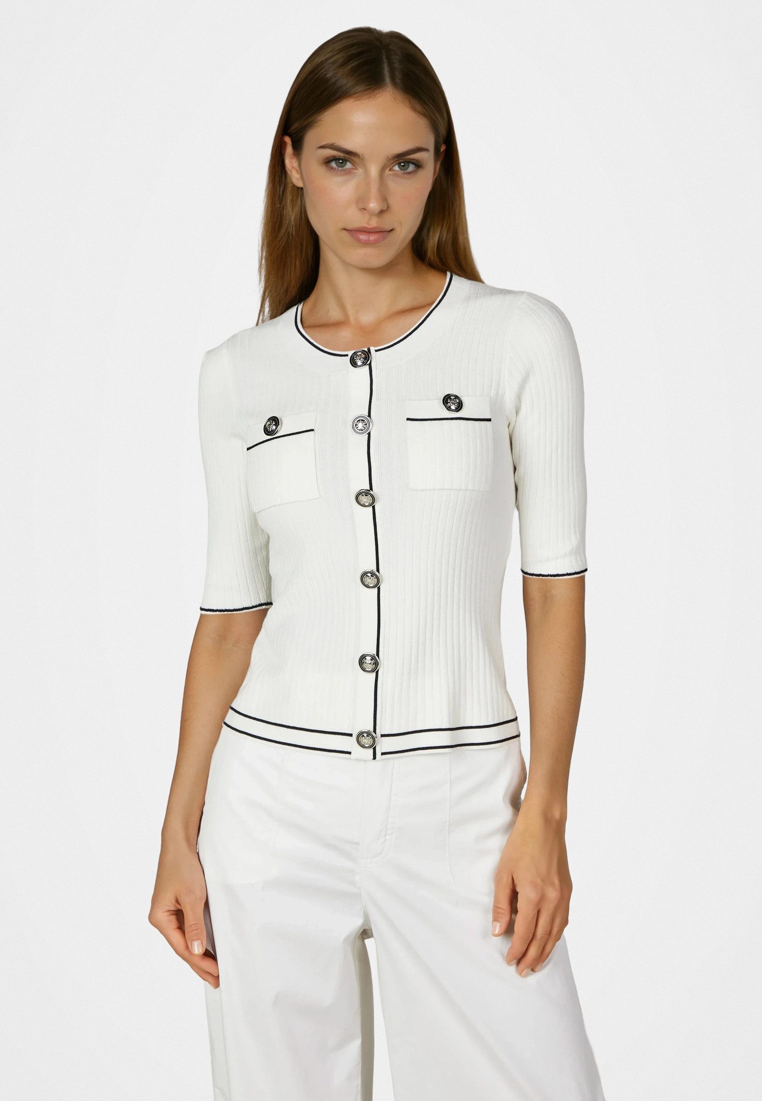 MARC AUREL Strickpullover mit Kontrastdetails