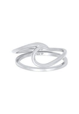 Elli Ring-Set Wellen Wave Bandring Basic Set (2 tlg) 925 Silber, Wellen