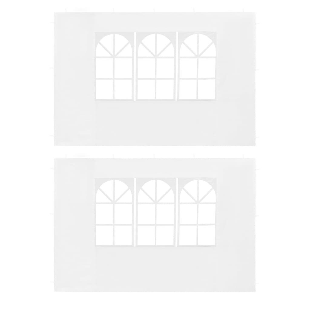 vidaXL Partyzelt Partyzelt-Seitenwände 2 Stück mit Fenster PE Weiß