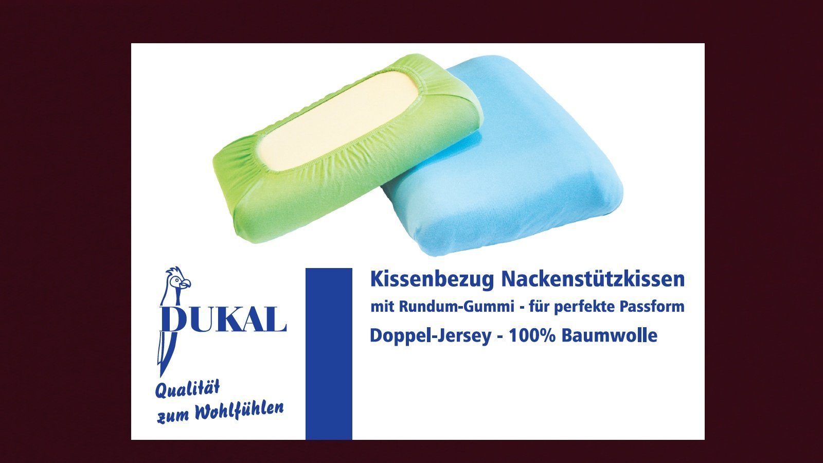 DUKAL Kissenbezüge Nackenstützkissen, aus hochwertigem DOPPEL-Jersey, (1 Stück), 40x80 cm, 100% Baumwolle, mit Spannumrandung, Made in Germany