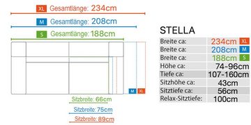 Sofanella 3-Sitzer Dreisitzer STELLA Ledercouch italienisch Sofa