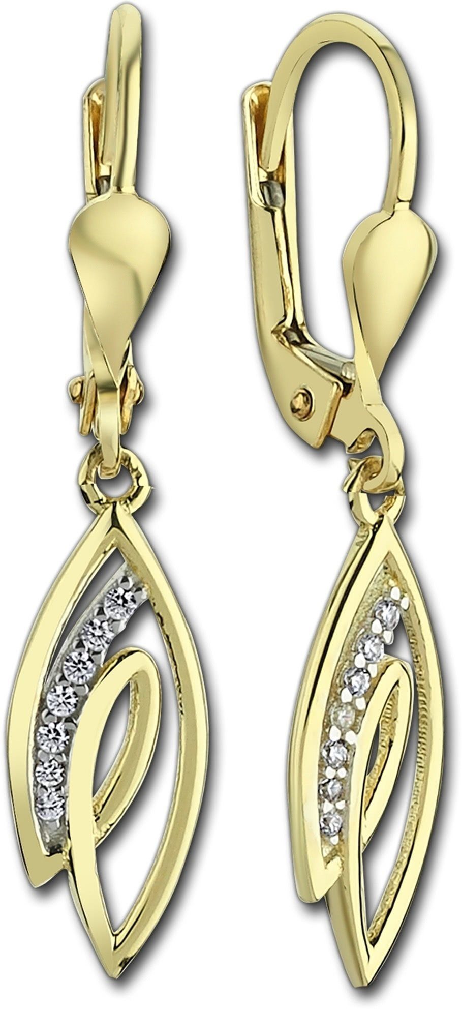 Balia Paar Ohrhänger Balia Damen Ohrhänger Gelbgold 8K (Ohrhänger), Damen Ohrhänger Blätter aus 333 Gelbgold - 8 Karat, Länge ca. 3cm
