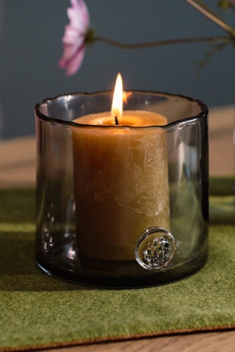 Wohnmanufactur Grünberger Windlicht Windlicht - RAUCHGLAS - rauchgrau
