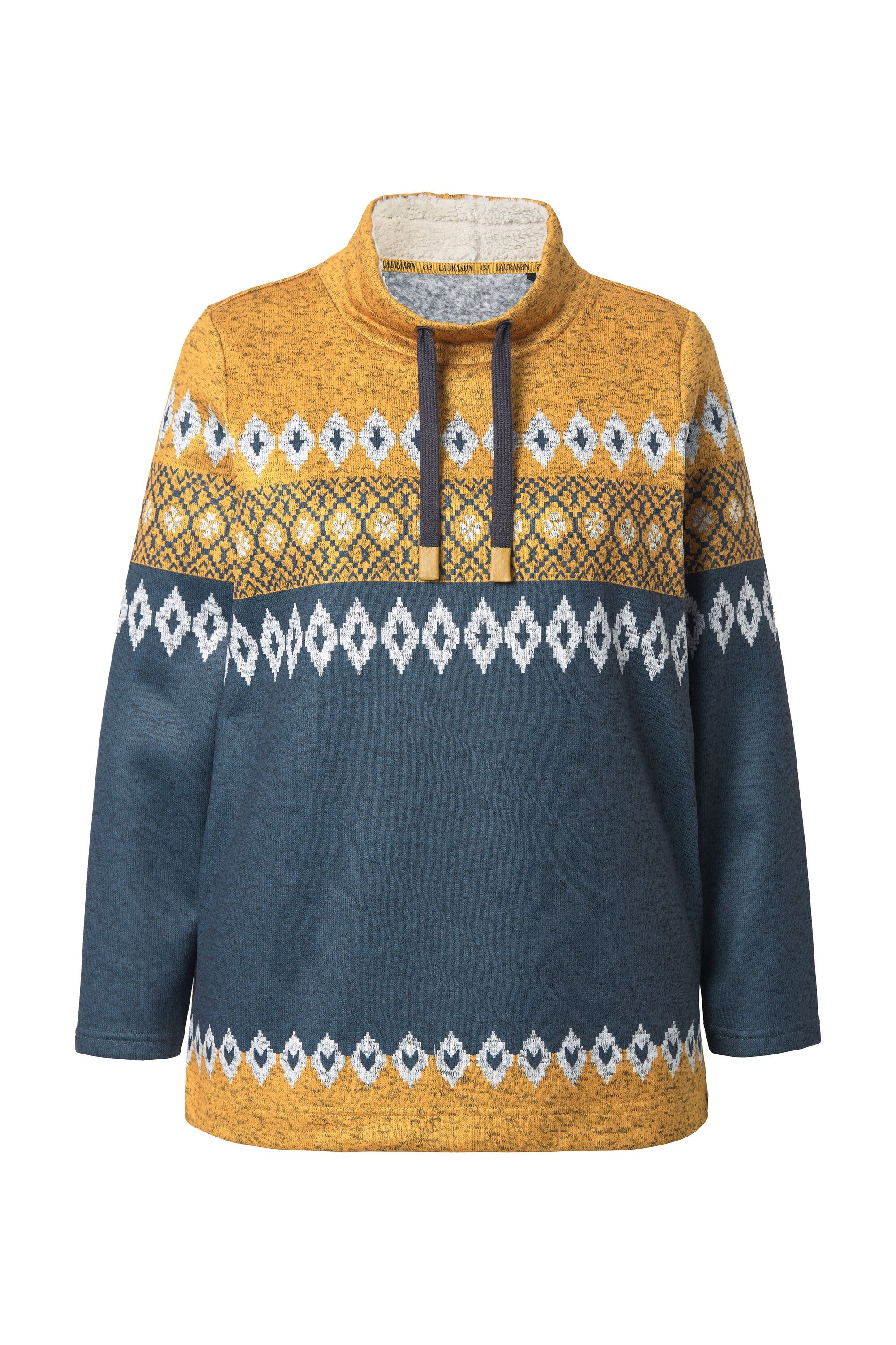 Laurasøn Sweatshirt Norweger-Strick-fleece-Pullover Stehkragen günstig online kaufen